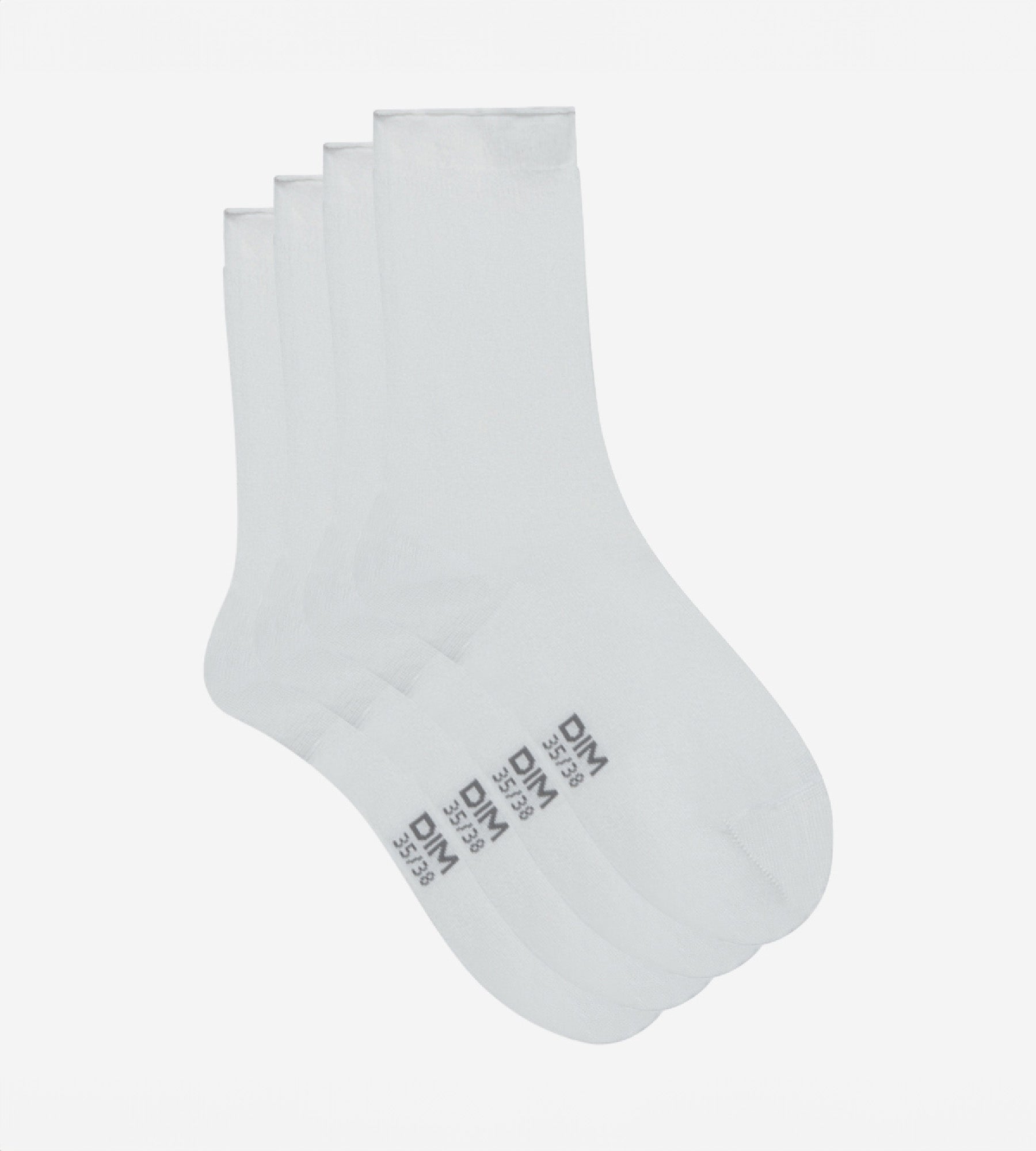 DIM 2er-Pack weiße Damensocken aus Modal-Baumwolle mit Rollbündchen - DIM Modal
