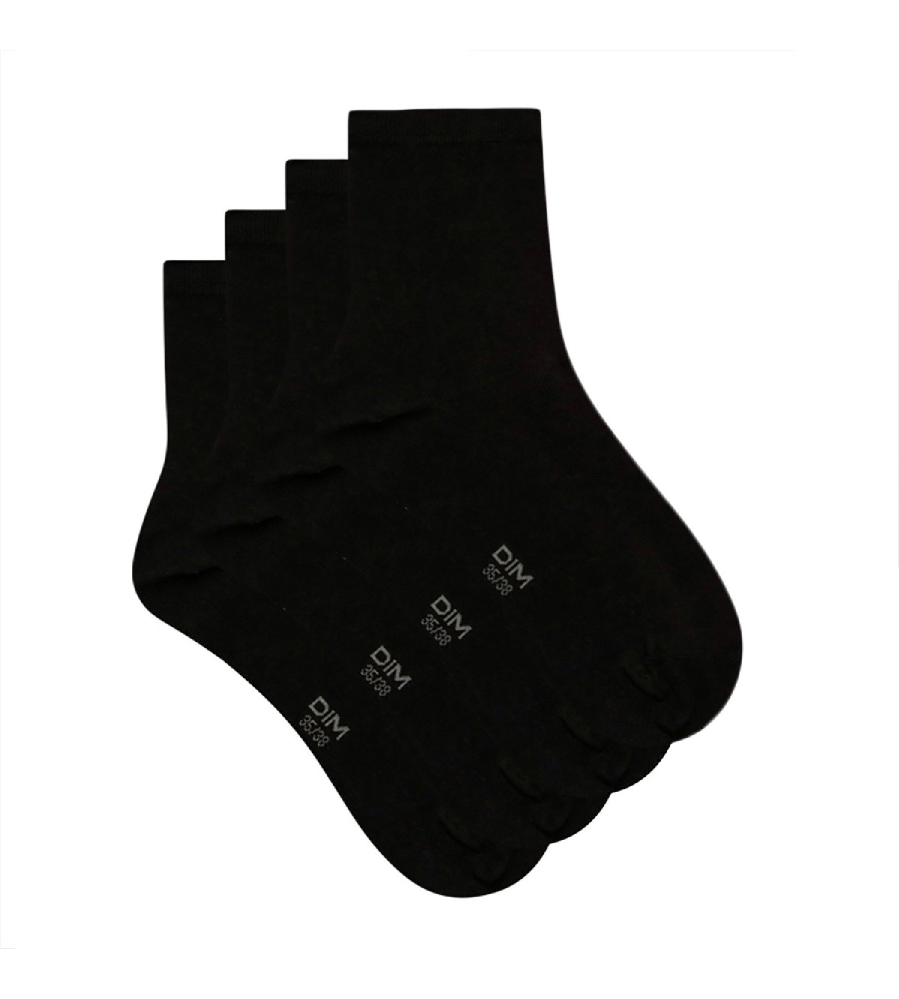 DIM 2er-Pack Damensocken aus Baumwolle schwarz - Basic Cotton
