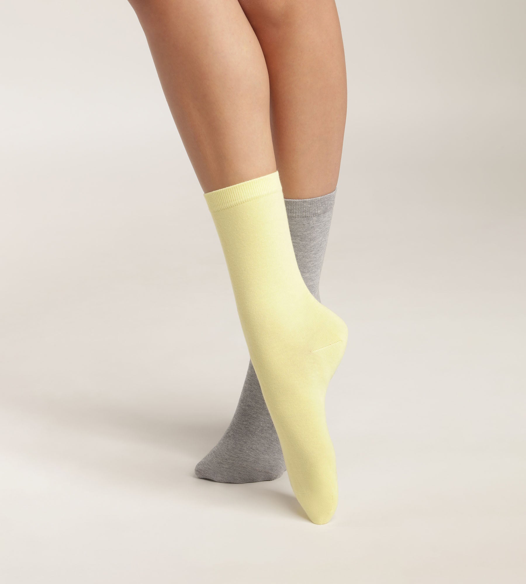 DIM 2er-Pack Damensocken aus Baumwolle in Bananengelb Dim