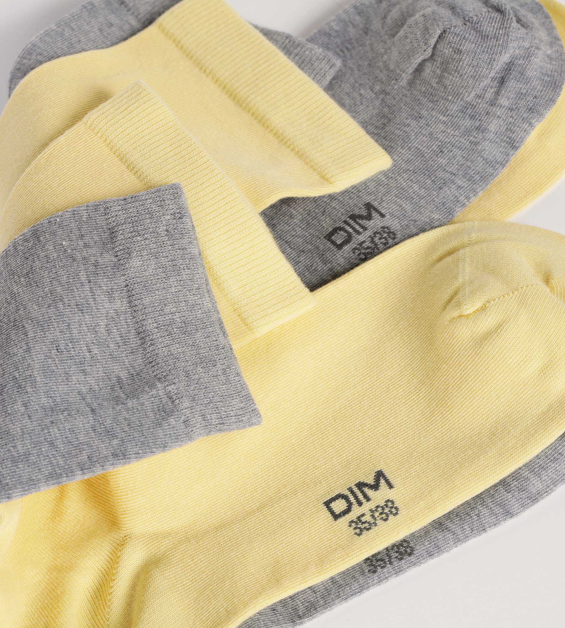 DIM 2er-Pack Damensocken aus Baumwolle in Bananengelb Dim