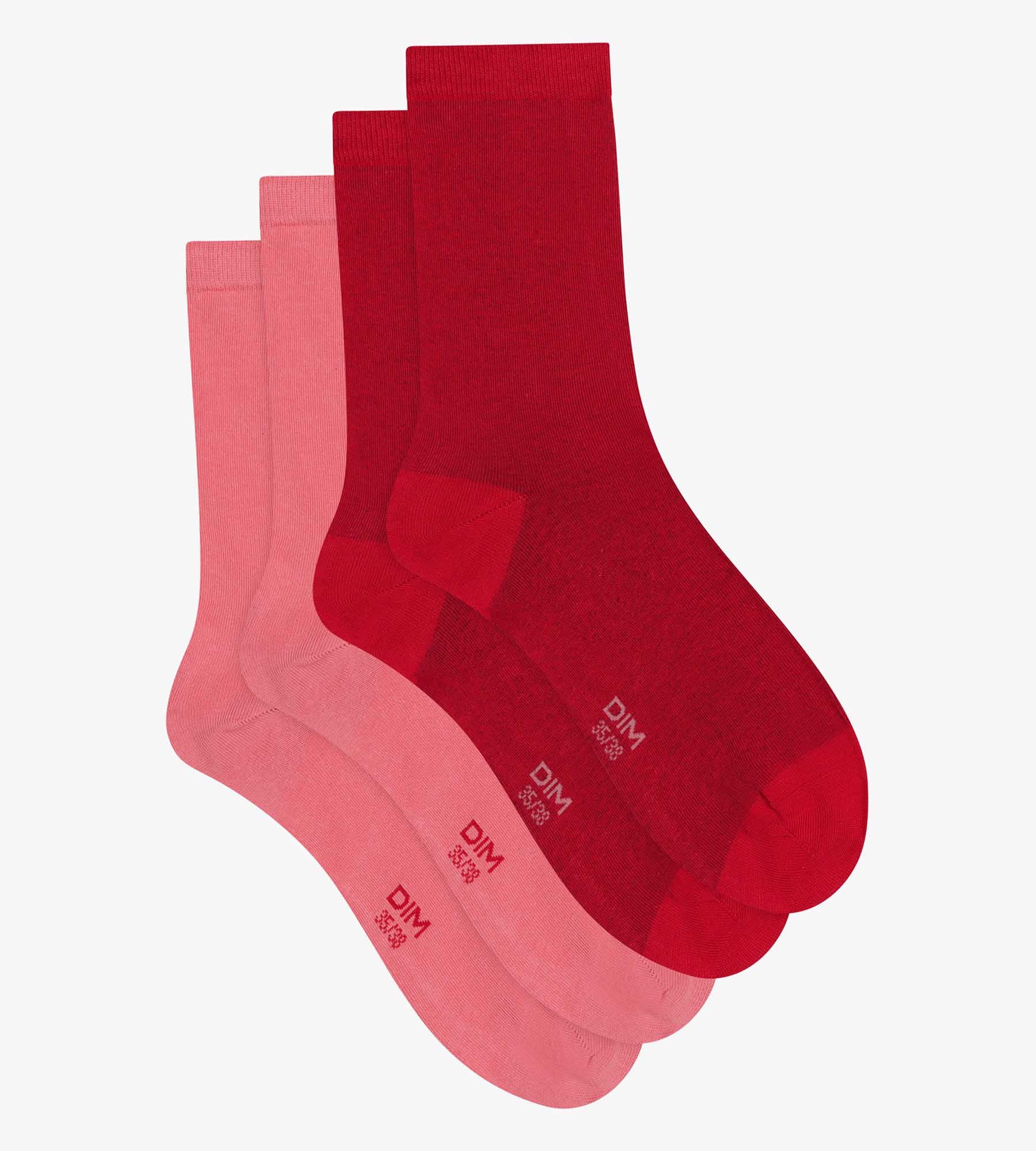 DIM 2er-Pack Damensocken aus Baumwolle in Rosa Dim