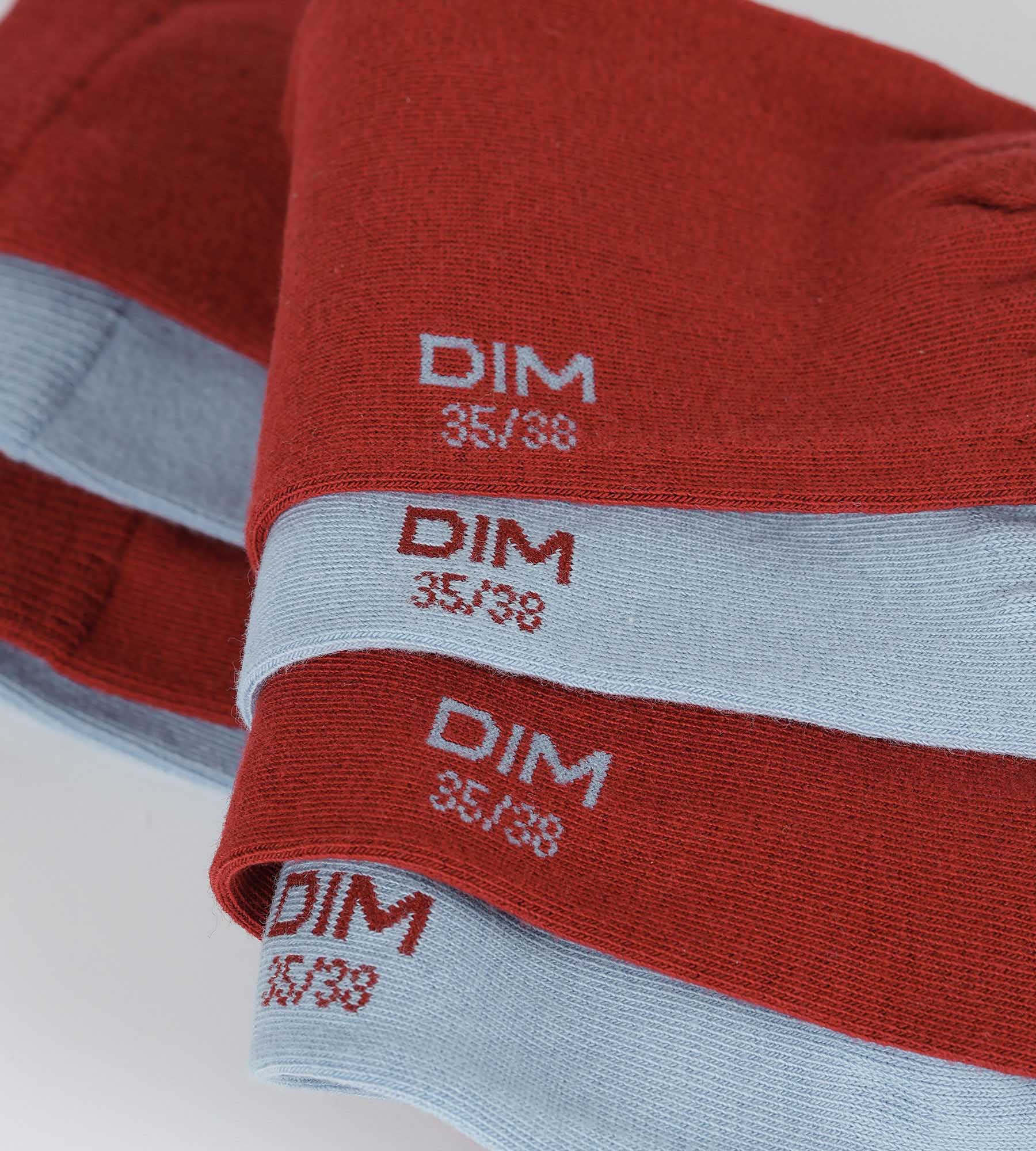 DIM 2er-Pack Damen-Socken Rot Blau Baumwolle