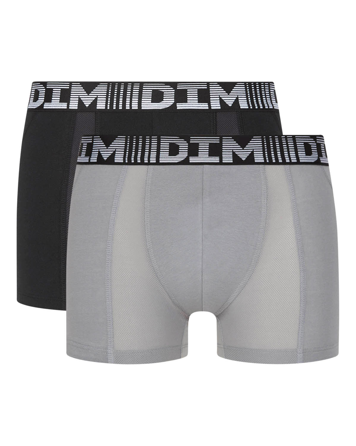 DIM 2er-Pack Anti-Transpirant-Boxershorts schwarz/hellgrau - 3D Flex Air