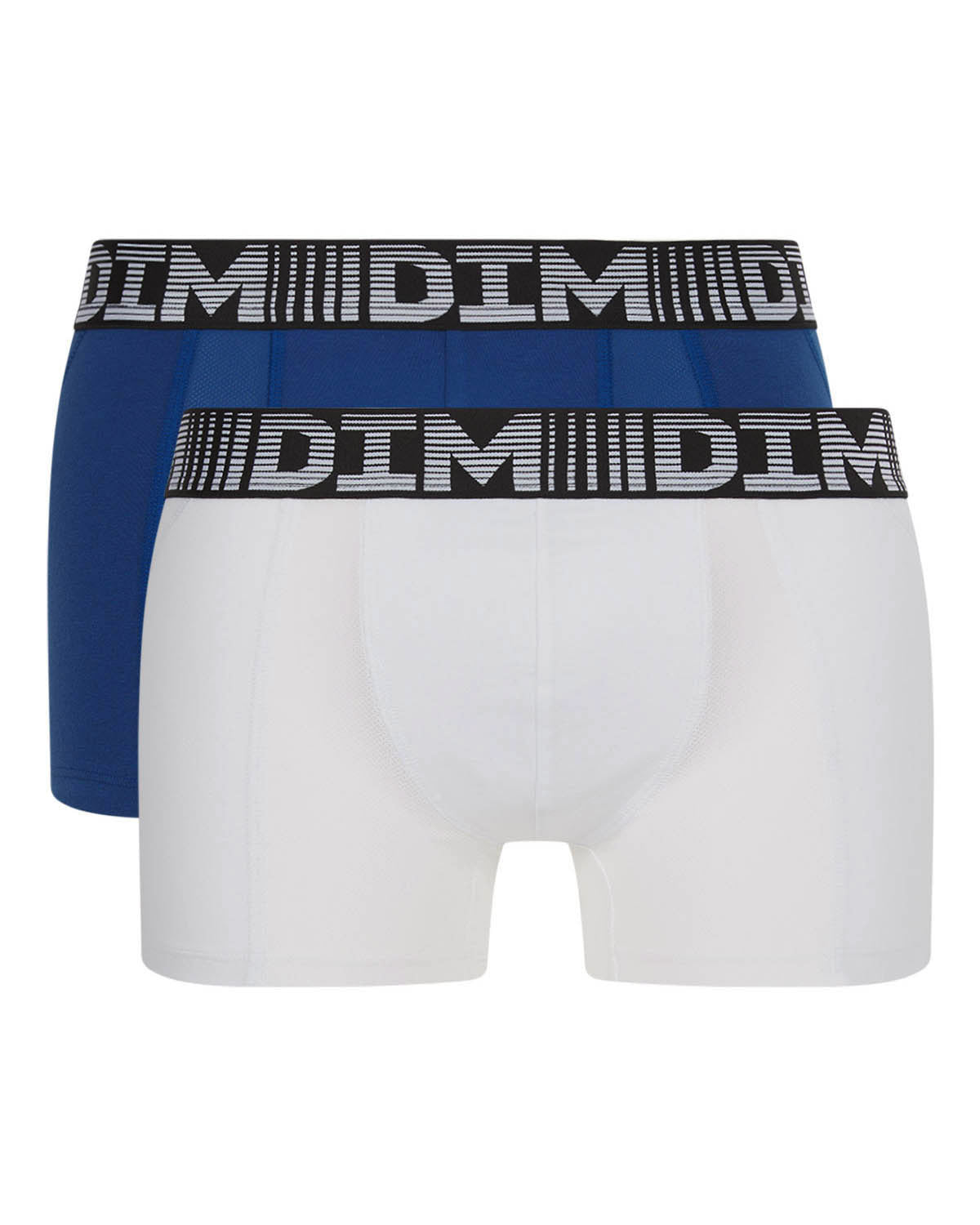 DIM 2er-Pack Anti-Transpirant-Boxershorts stahlblau/weiß - 3D Flex Air