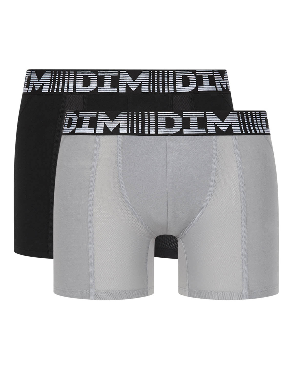 DIM 2er-Pack längere Anti-Transpirant-Boxershorts schwarz/hellgrau - 3D Flex Air