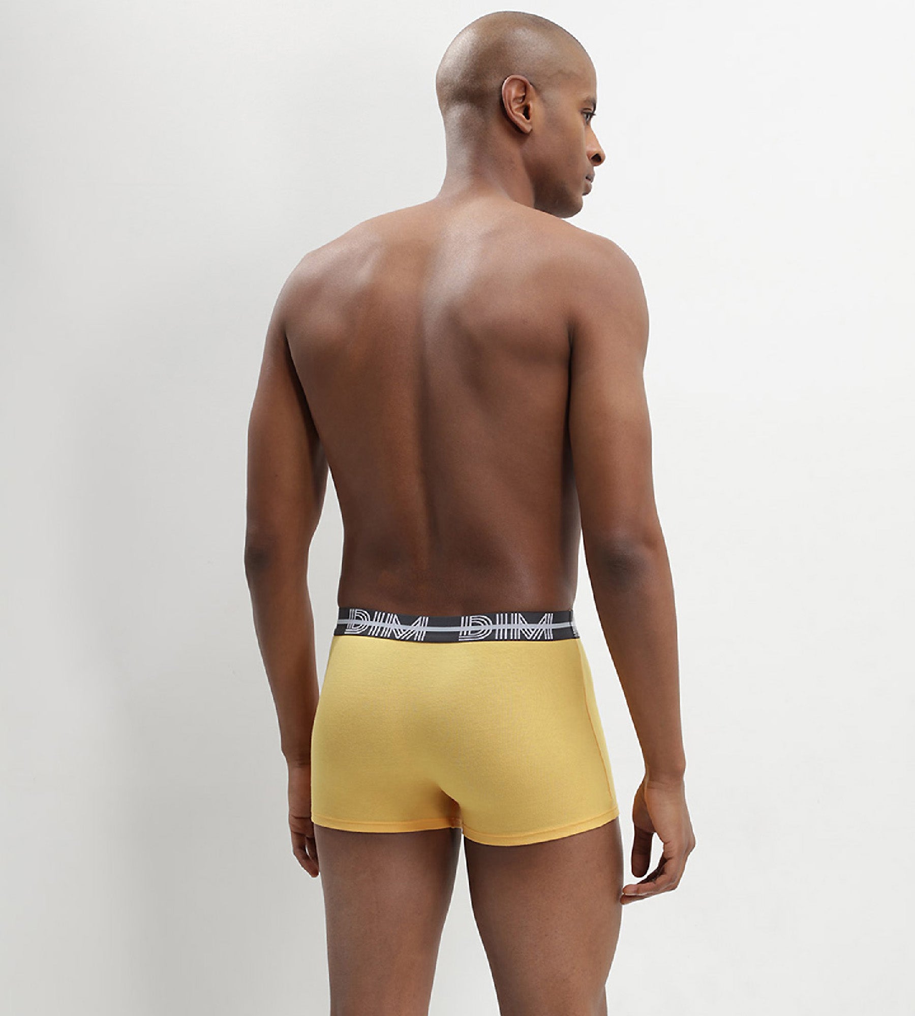 DIM 3er-Pack Boxer aus Stretch-Baumwolle grau/stahlblau/gelb - DIM Powerful