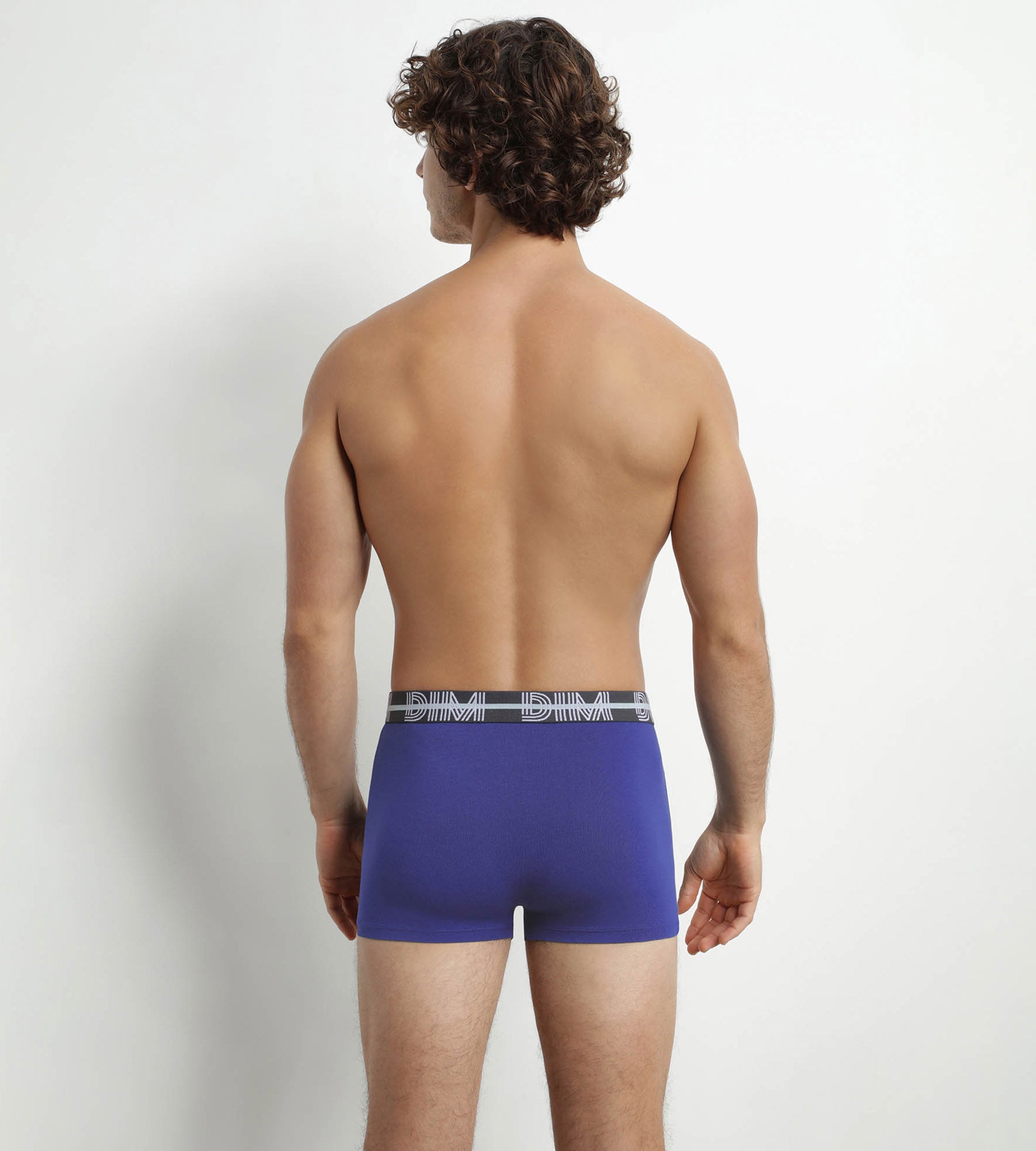 DIM 3er-Pack Herren-Boxershorts aus Mikrofaser mit 3D-Bund in Schwarz/Blau/Grün – Dim Powerful