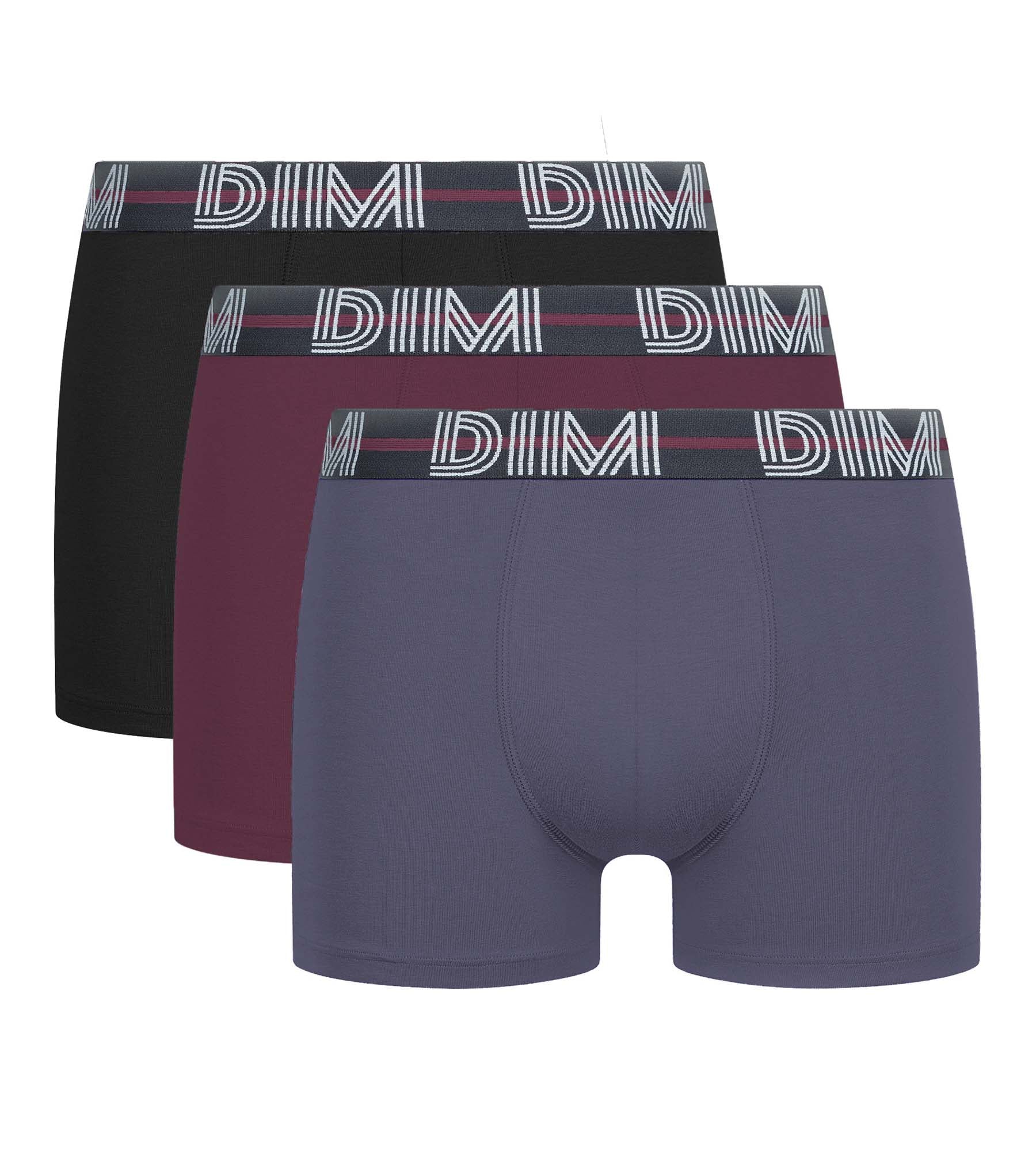 DIM 3er-Pack Boxershorts für Männer Rot Schwarz Blau Powerful