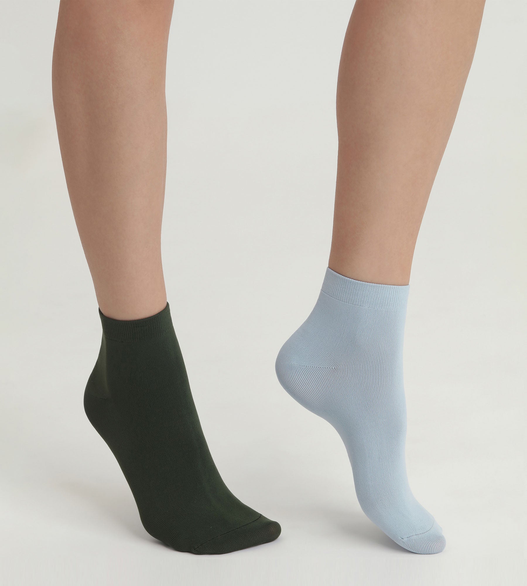 DIM 2er-Pack Damen-Socken Grün Blau Skin