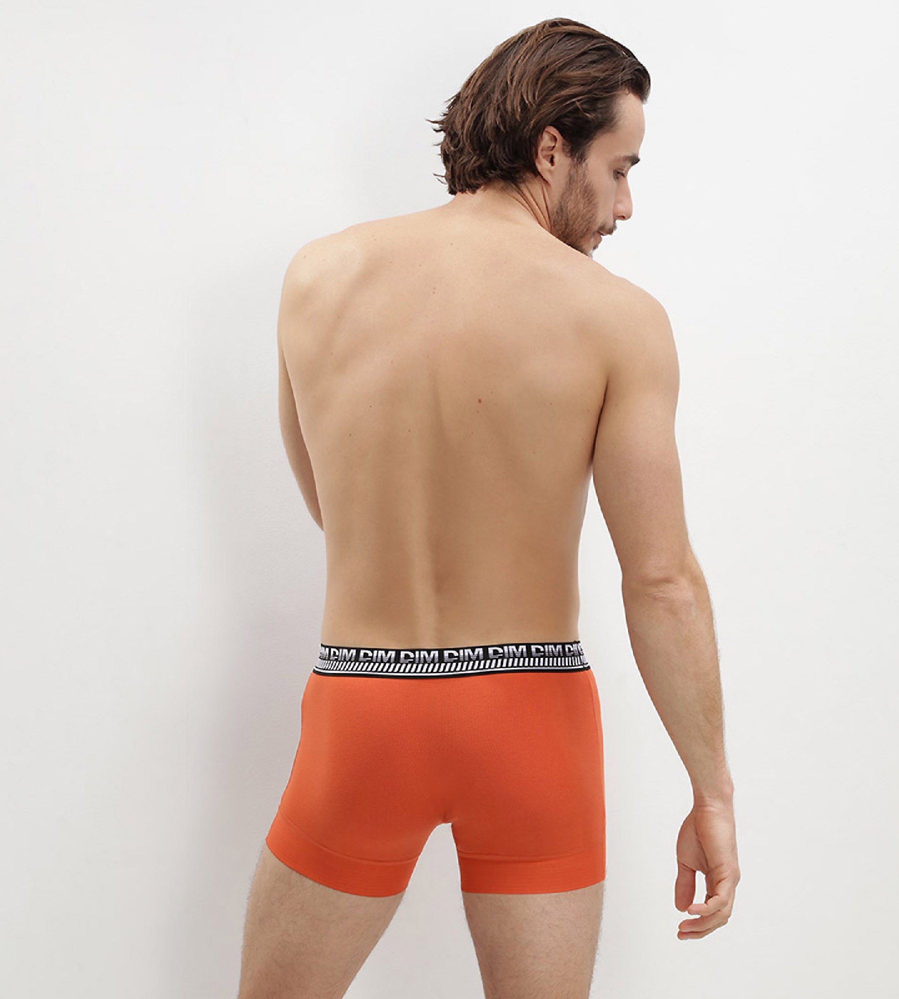 DIM 2er-Pack orange/blaue Boxershorts mit PowerGrip Beinabschluss - Stay & Fit