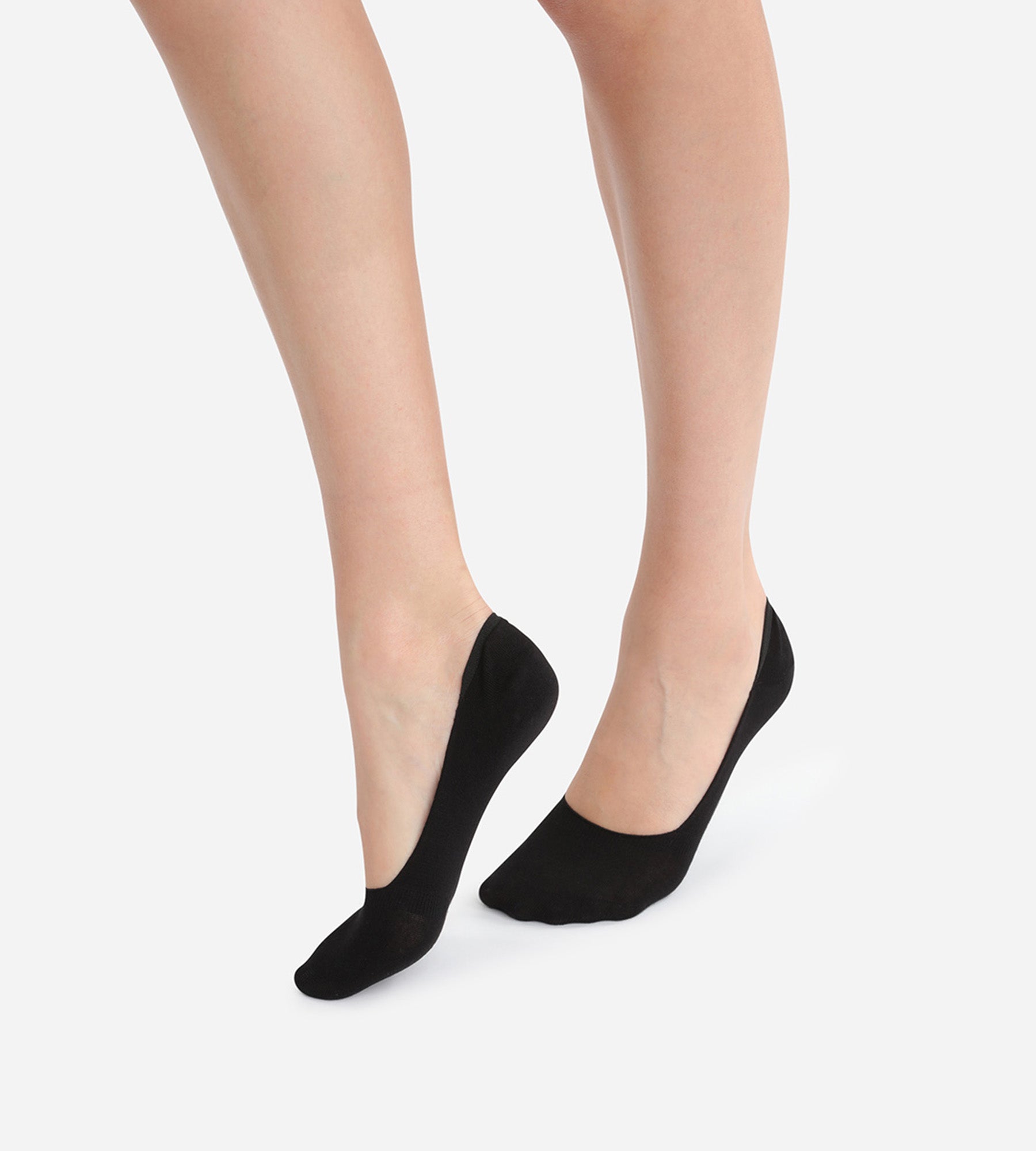 DIM 2er-Pack schwarze Damen-Füßlinge aus Baumwolle - Basic Cotton