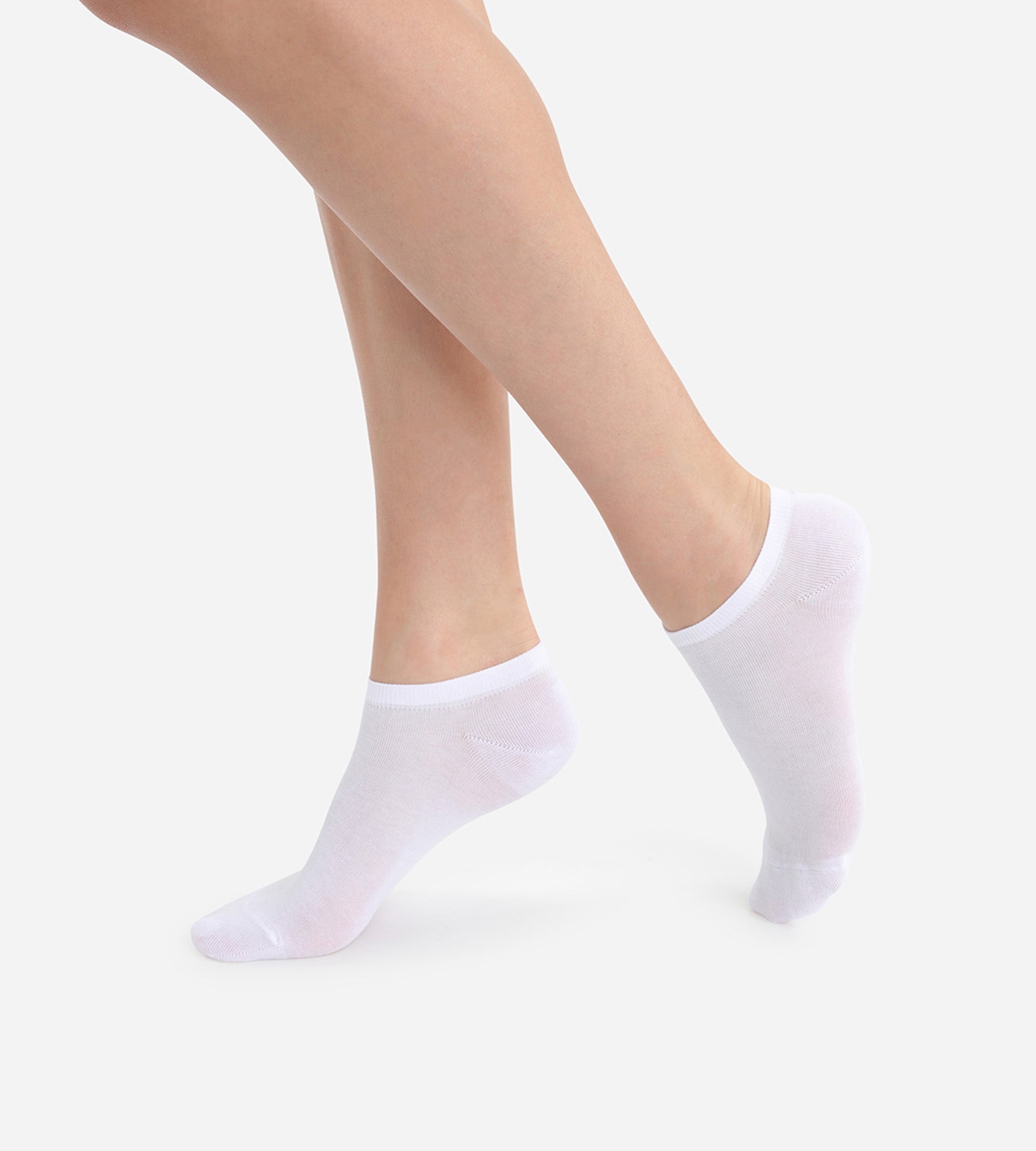 DIM 2er-Pack leichte Damen-Sneakersocken in Weiß - Light Cotton