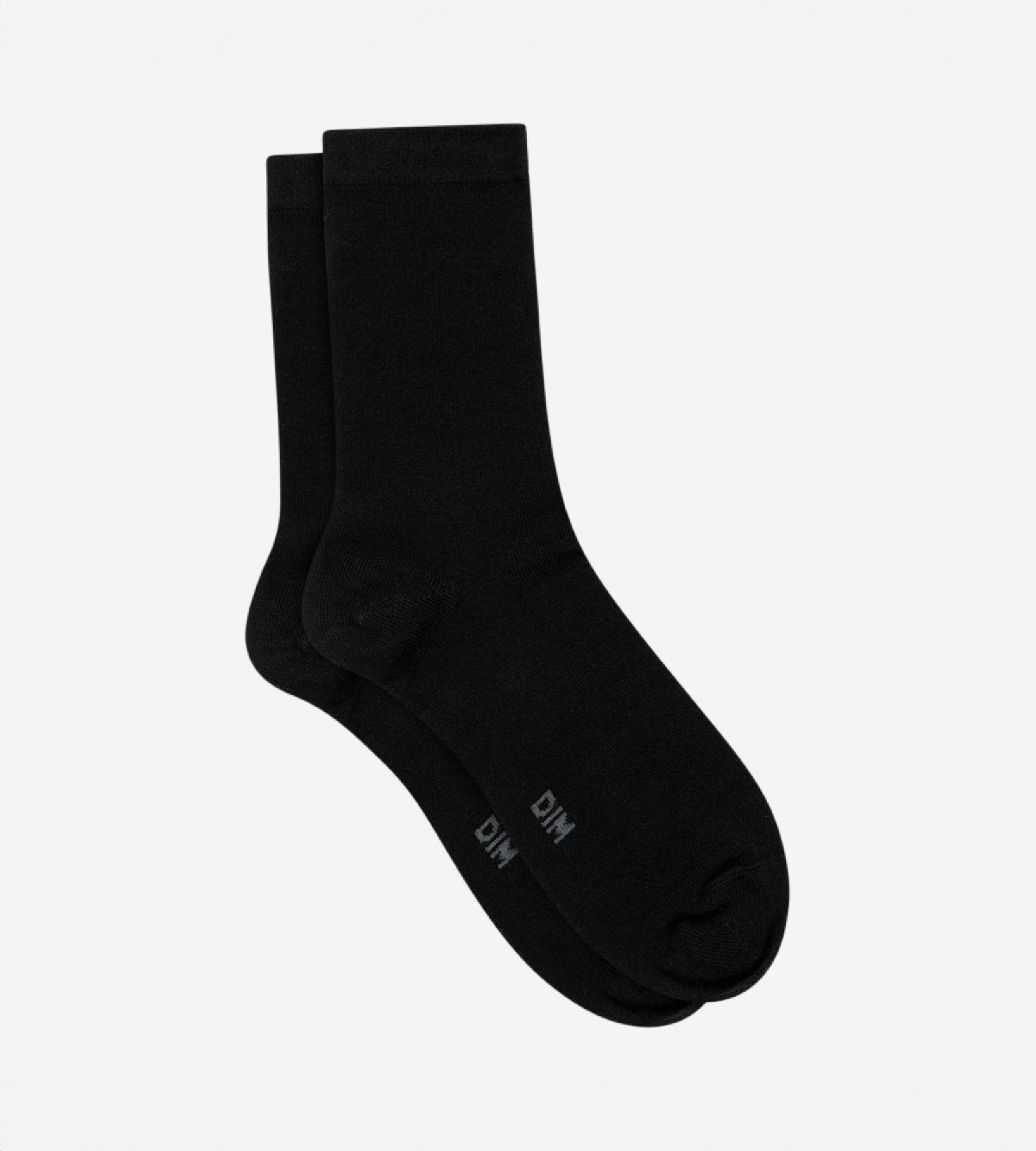 DIM Schwarze Damensocken aus weicher Wolle mit Viskose