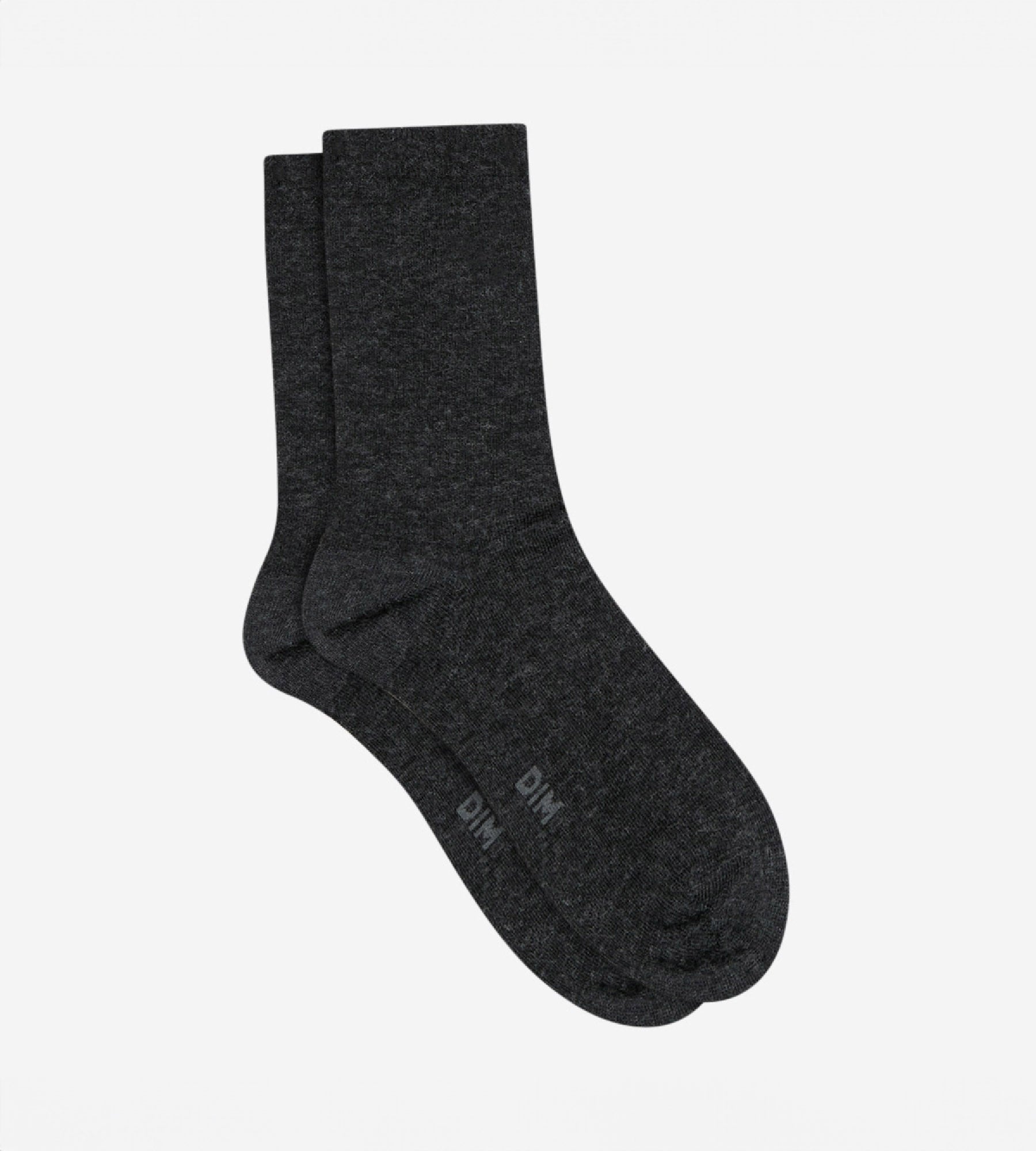 DIM Anthrazitgraue Damensocken aus weicher Wolle mit Viskose