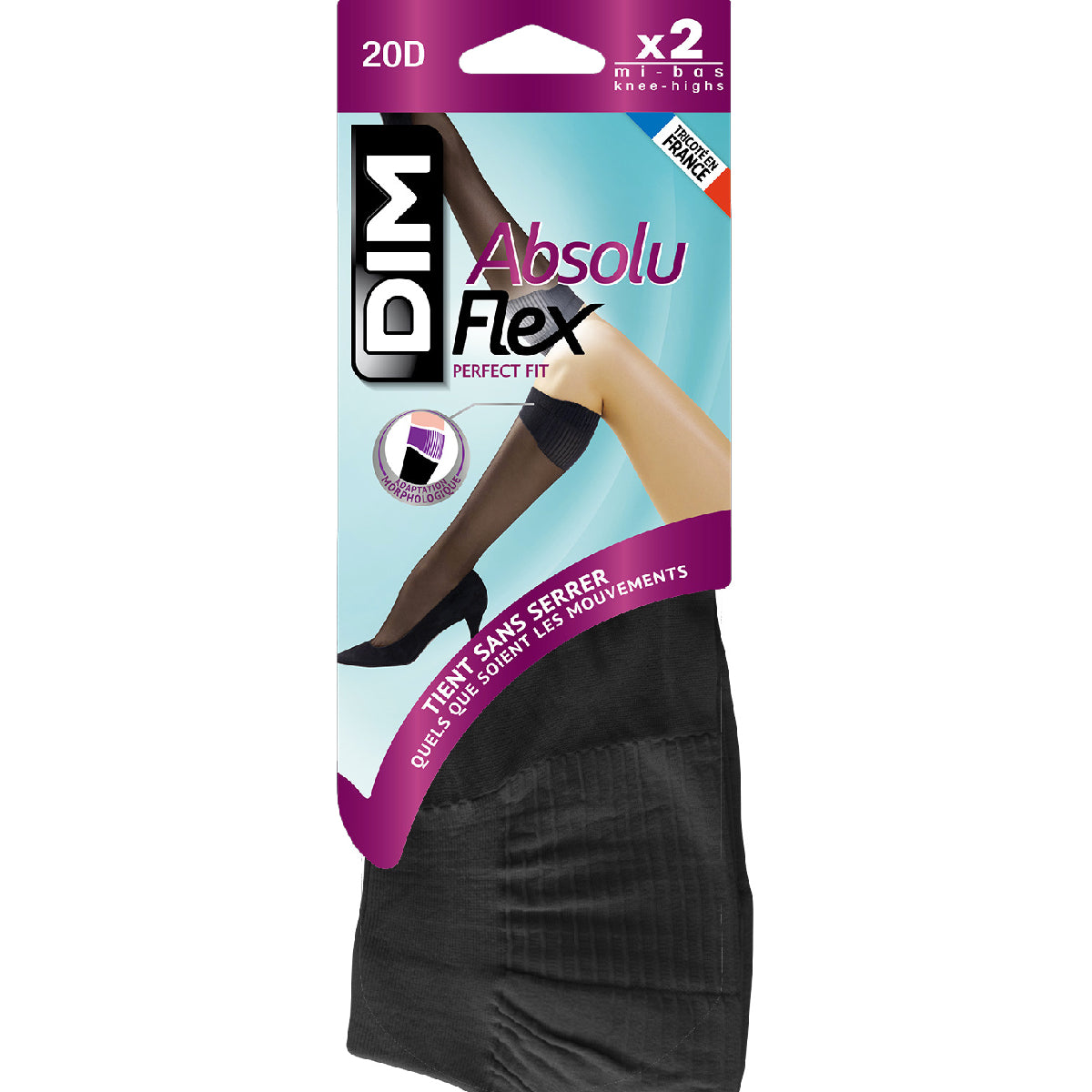 DIM 2er-Pack schwarze transparente Strümpfe 20D - AbsoluFlex