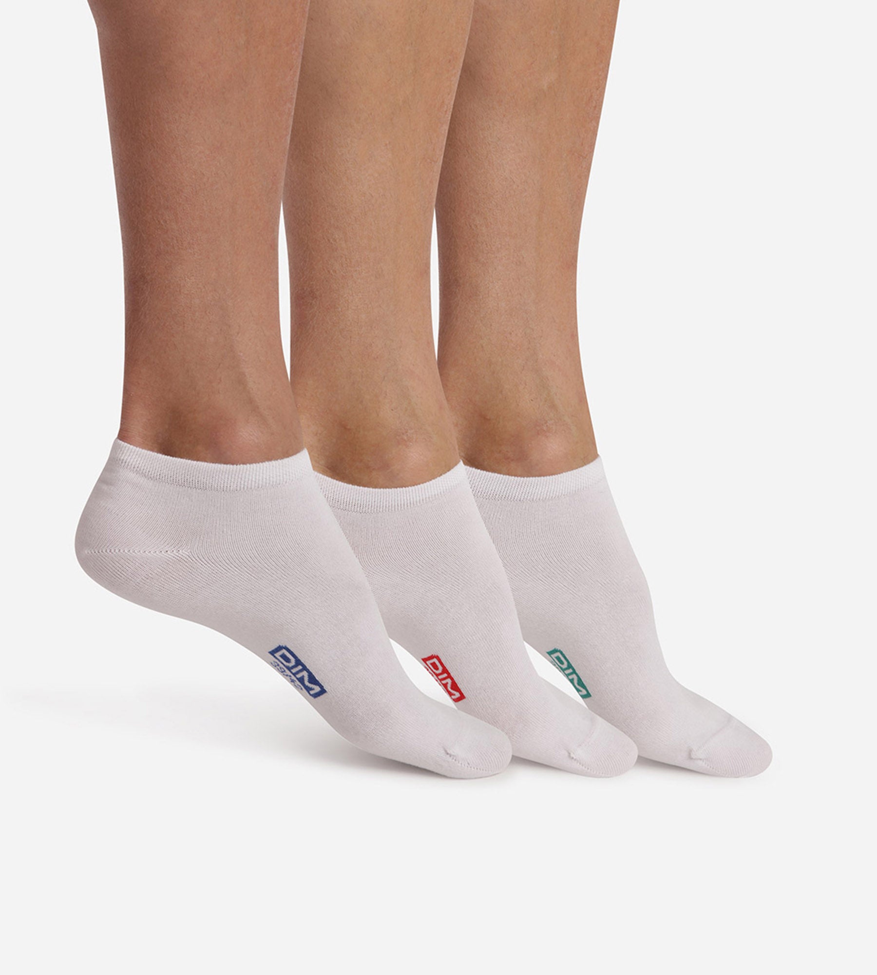 DIM 3er-Pack weiße Herren-Sneakersocken aus Baumwolle
