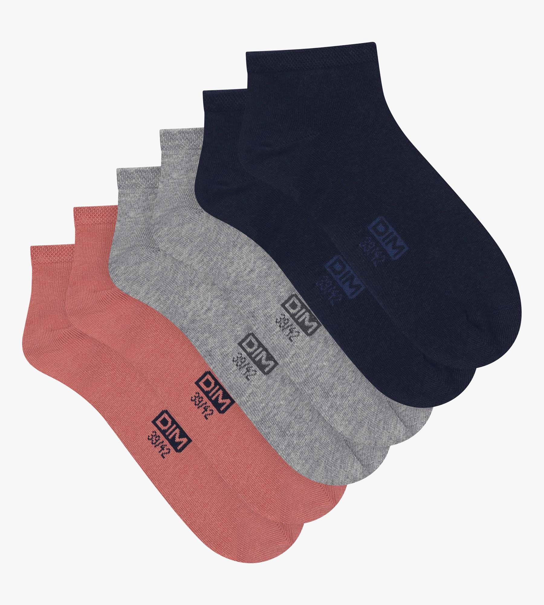 DIM 3er-Pack Herren-Socken aus Baumwolle Marine Rose Dim
