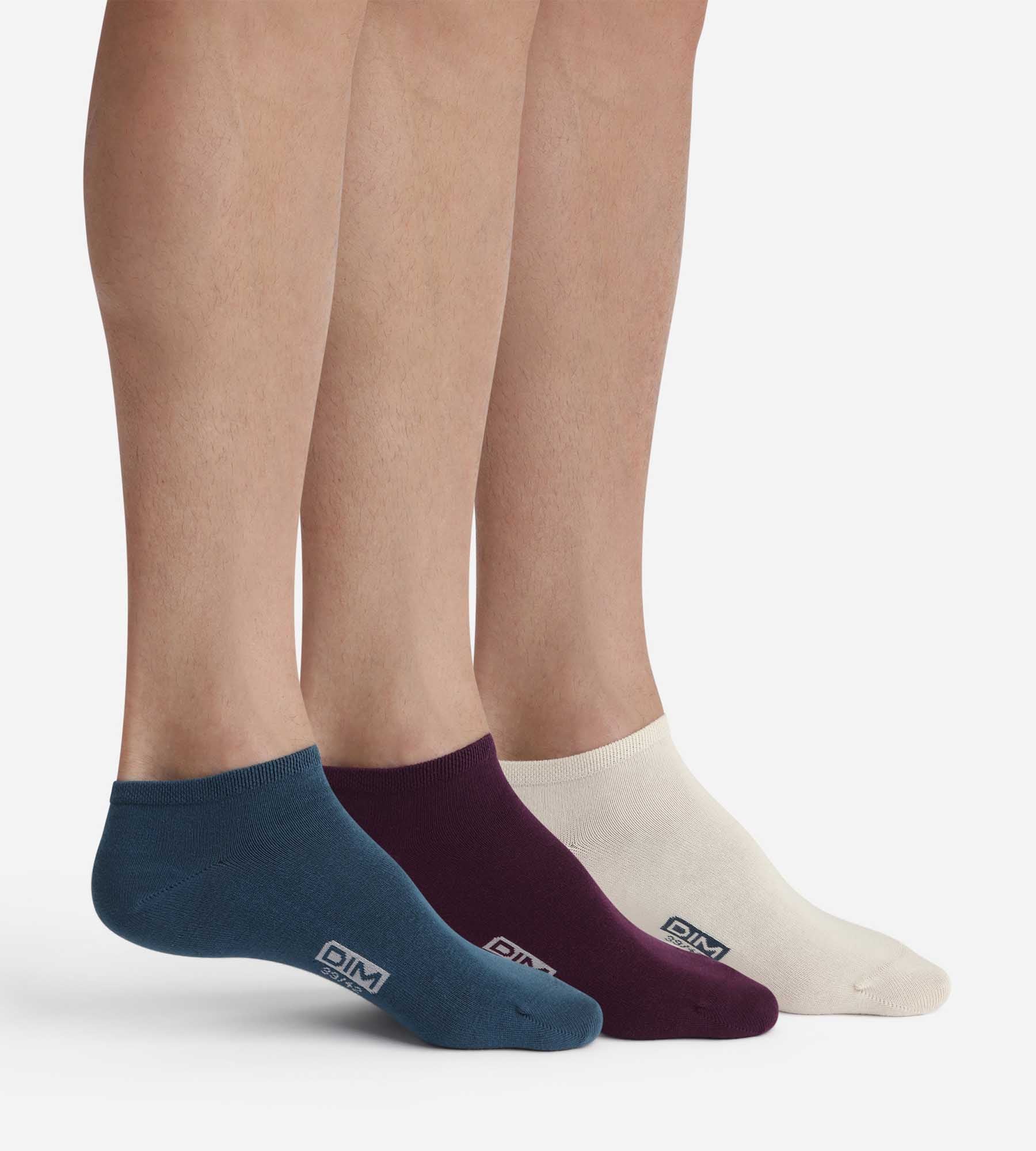 DIM 3er-Pack Socken für Männer Blau Violett Baumwolle