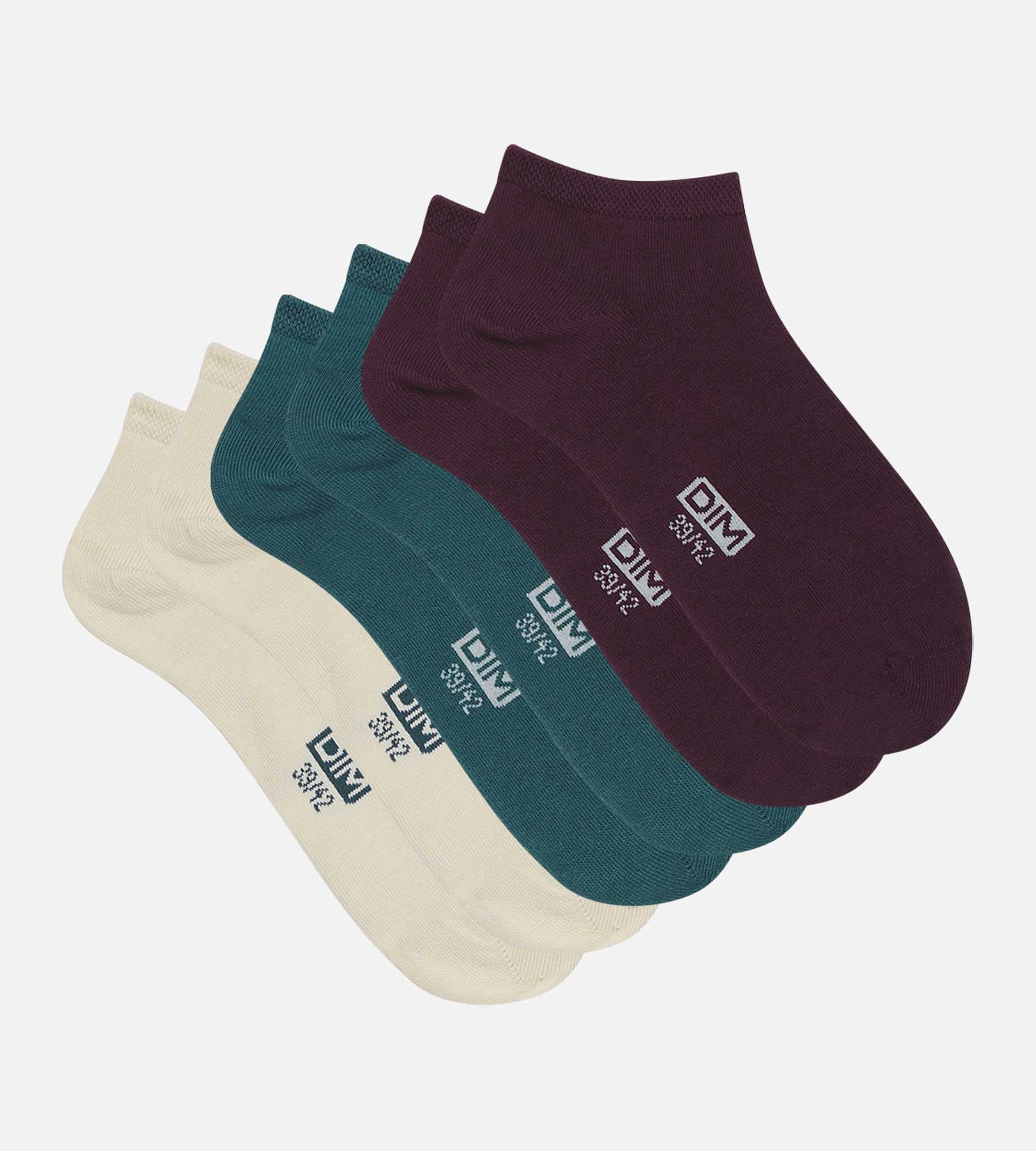 DIM 3er-Pack Socken für Männer Blau Violett Baumwolle