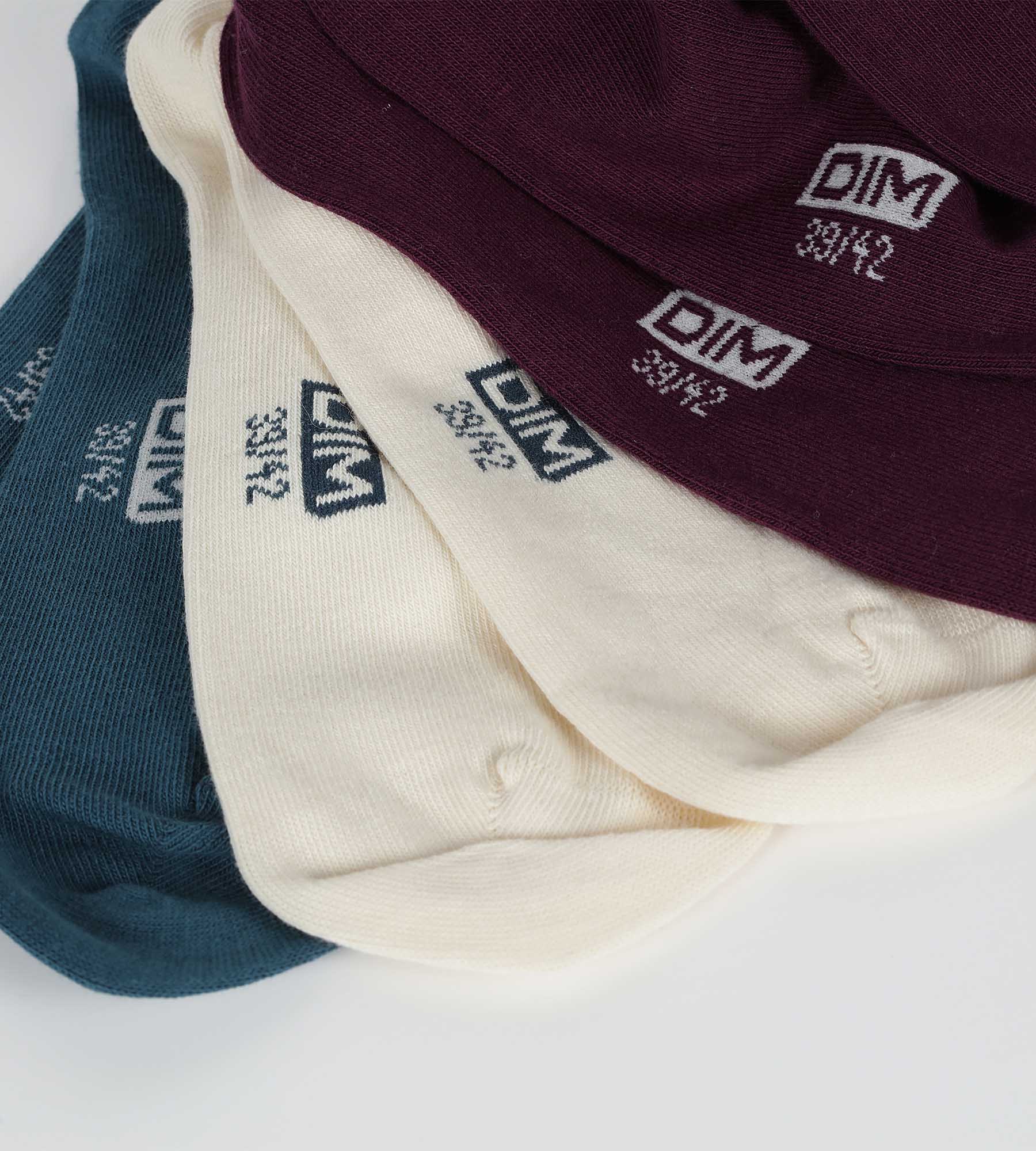 DIM 3er-Pack Socken für Männer Blau Violett Baumwolle