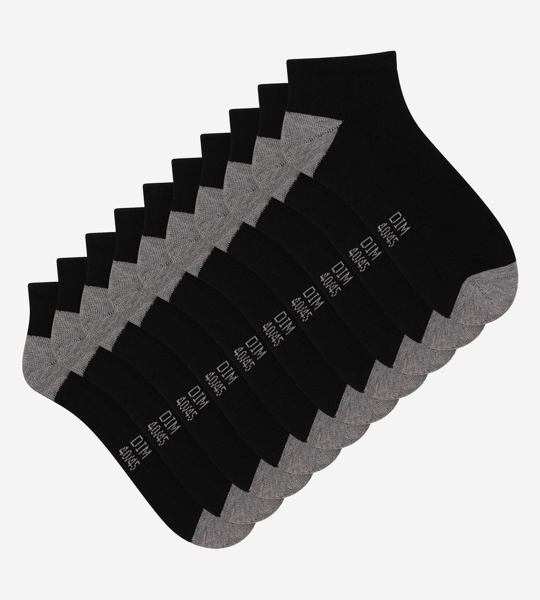 DIM Packung mit 5 Paar schwarzen Baumwollsocken für Herren EcoDim Sport