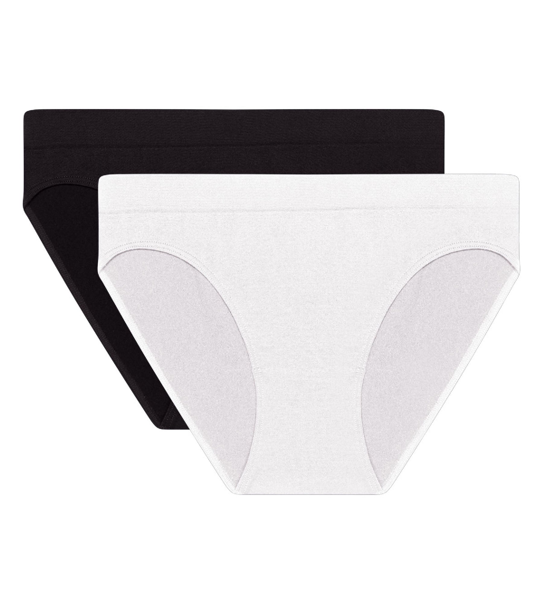 DIM 2er-Pack nahtlose Slips aus Mikrofaser schwarz/weiß – Pockets EcoDIM