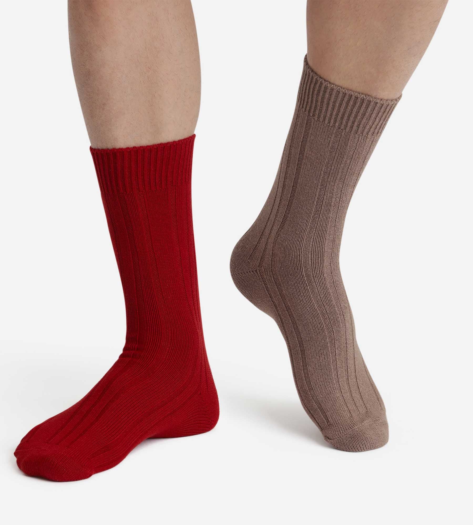 DIM 2er-Pack Herrensocken Rot Bambus
