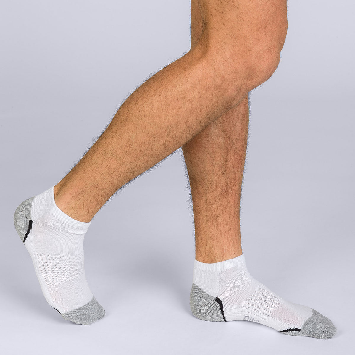 DIM 3er-Pack kurze Herren-Sportsocken weiß/grau - DIM Sport