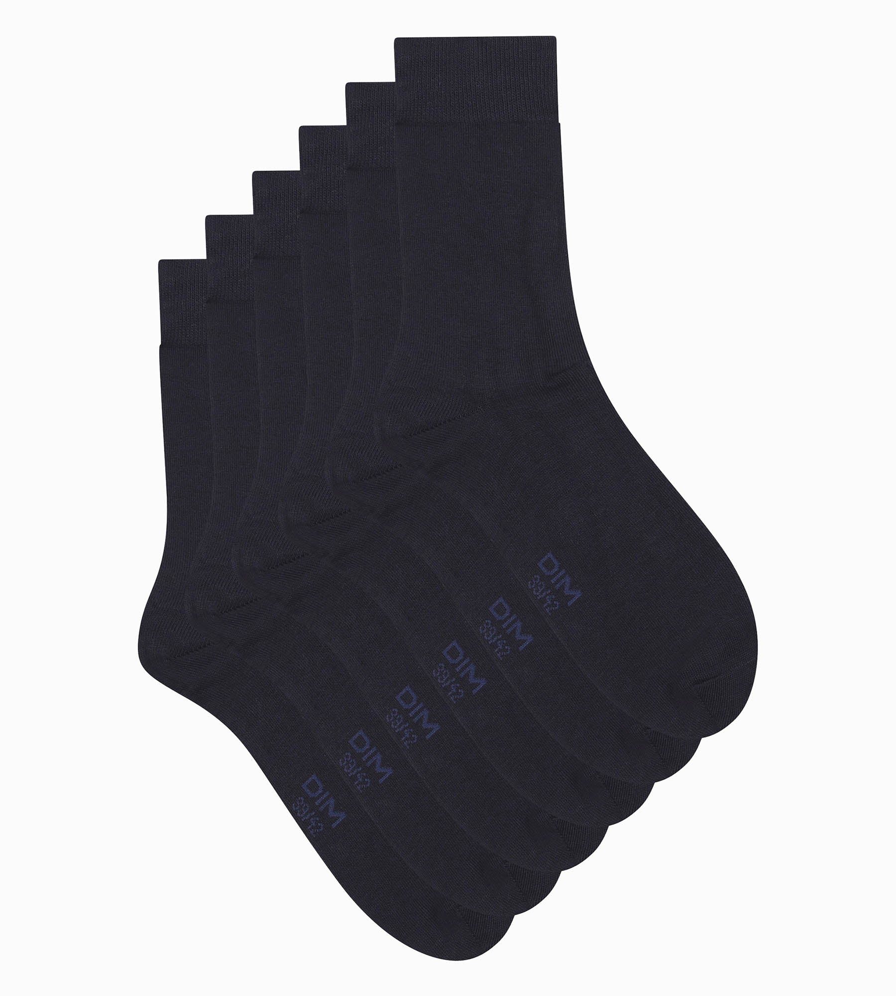 DIM Packung mit 3 Paar Herrensocken aus Navy Blue Dim Cotton