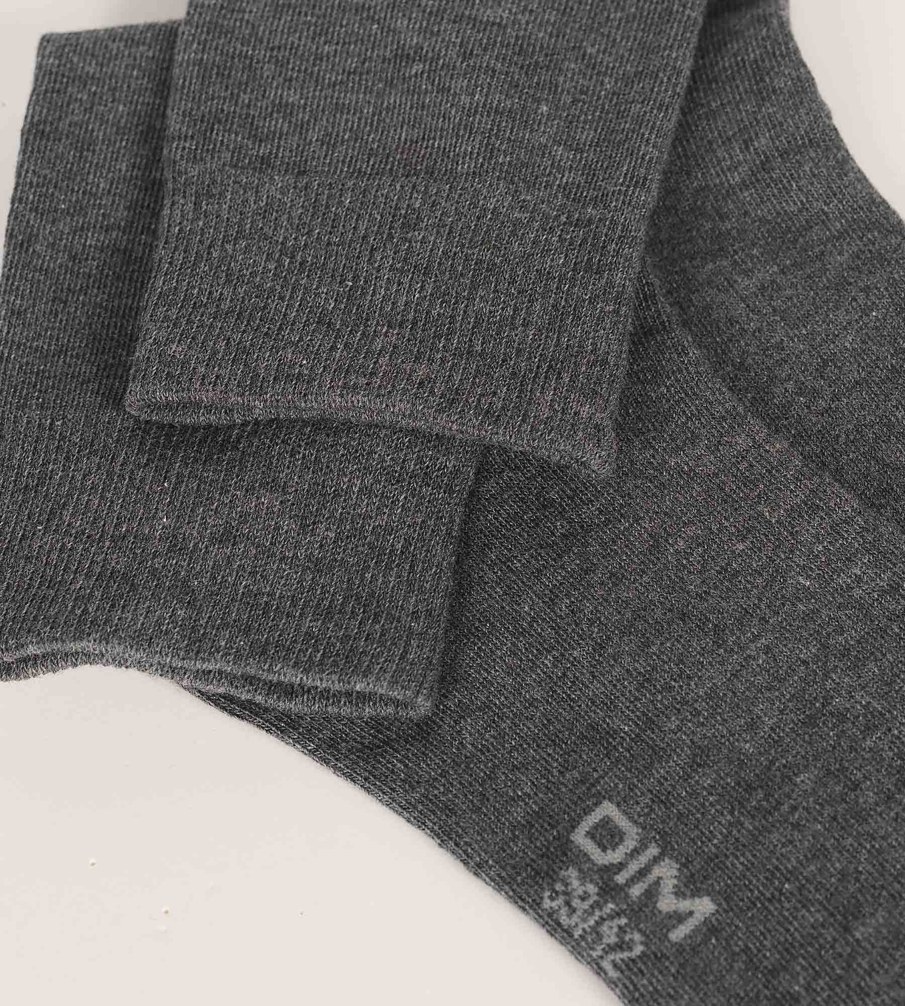 DIM Packung mit 3 Paar Herrensocken Anthrazit Heather Dim Cotton