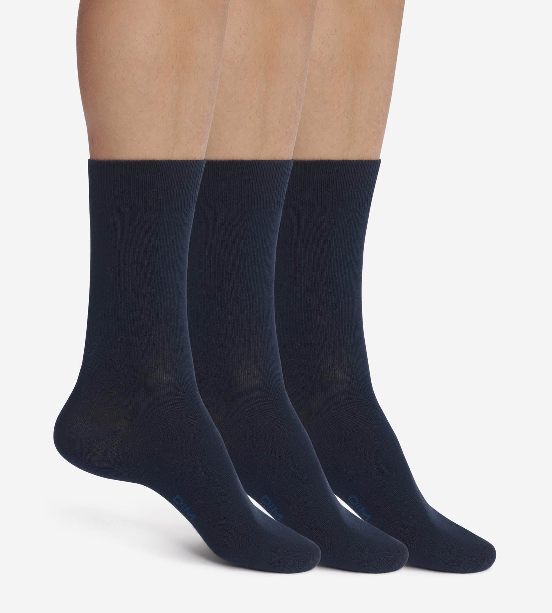 DIM Packung mit 3 Paar Herrensocken Navy Blue Dim Cotton Comfort