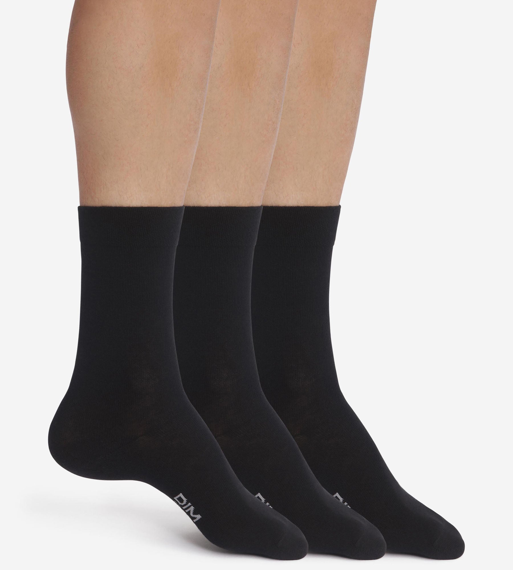 DIM Packung mit 3 Paar Herrensocken Black Dim Cotton Comfort