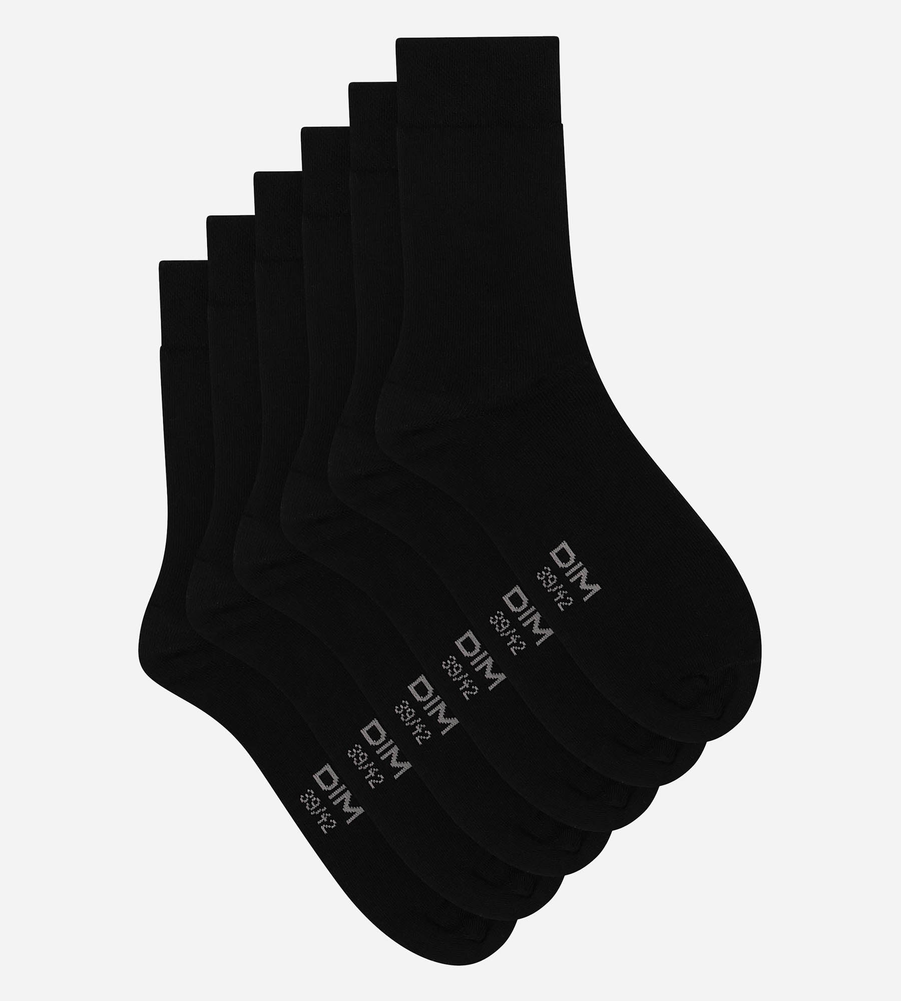 DIM Packung mit 3 Paar Herrensocken Black Dim Cotton Comfort