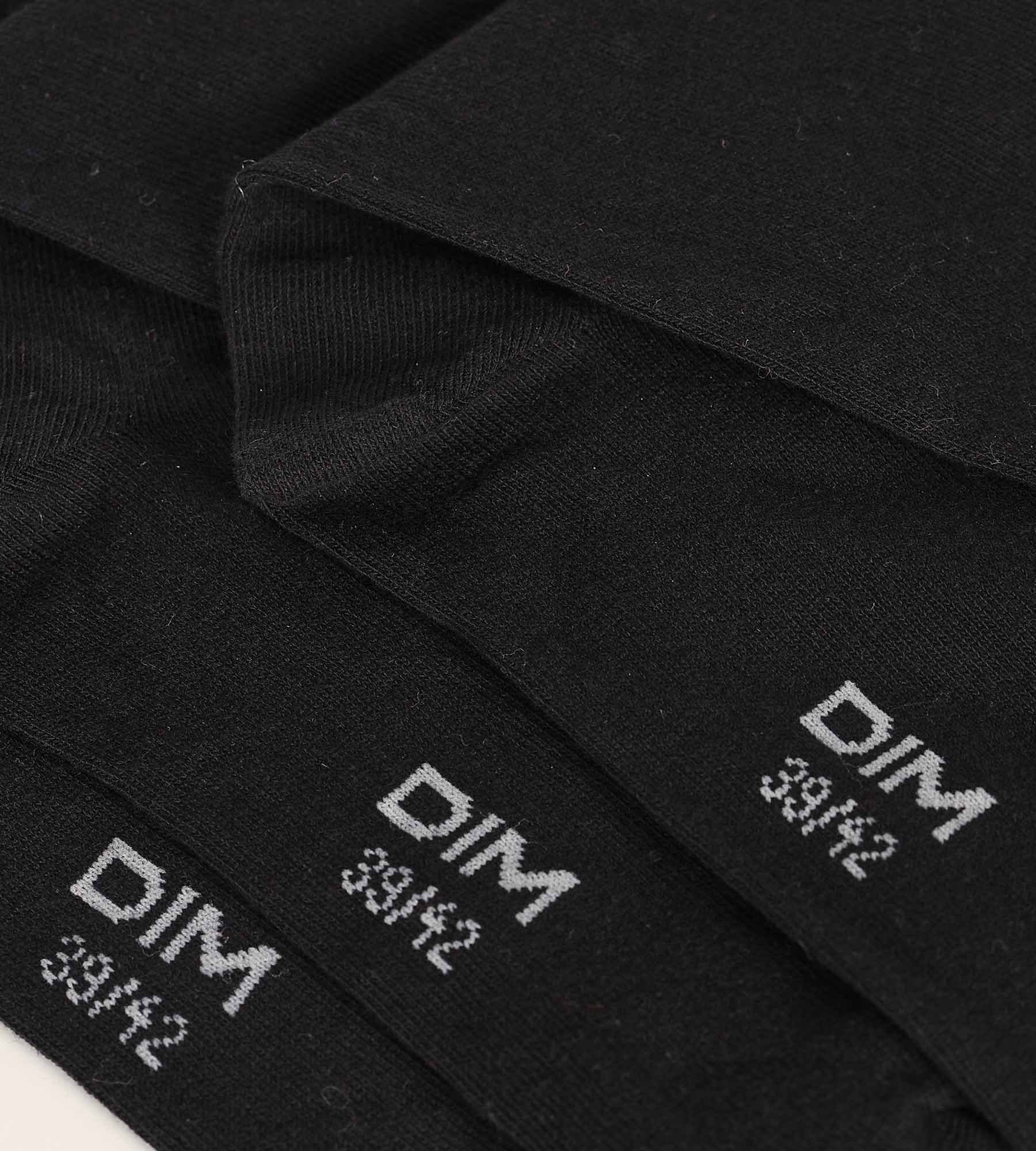 DIM Packung mit 3 Paar Herrensocken Black Dim Cotton Comfort
