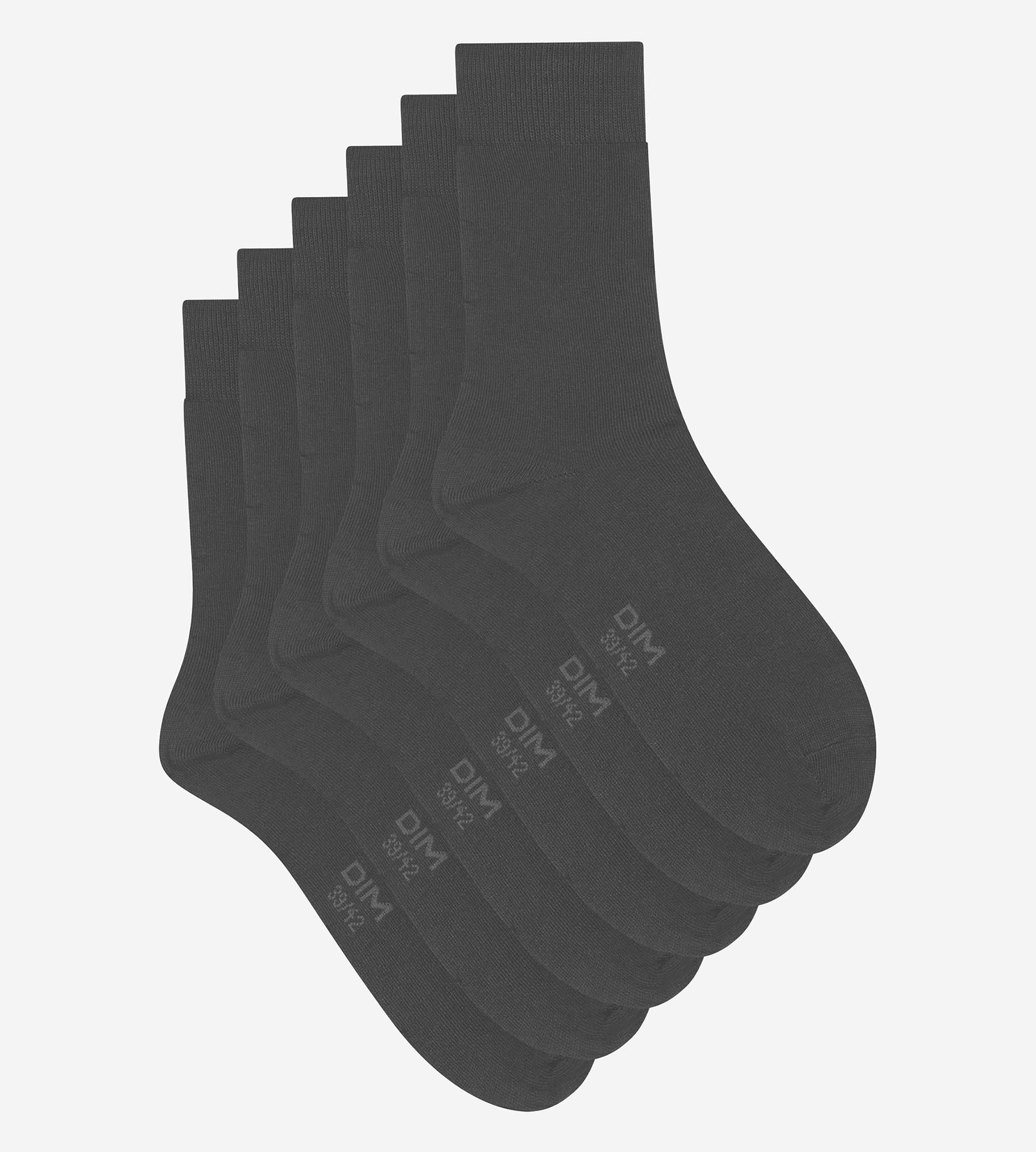 DIM Packung mit 3 Paar anthrazitfarbenen Dim Cotton Comfort-Socken für Herren