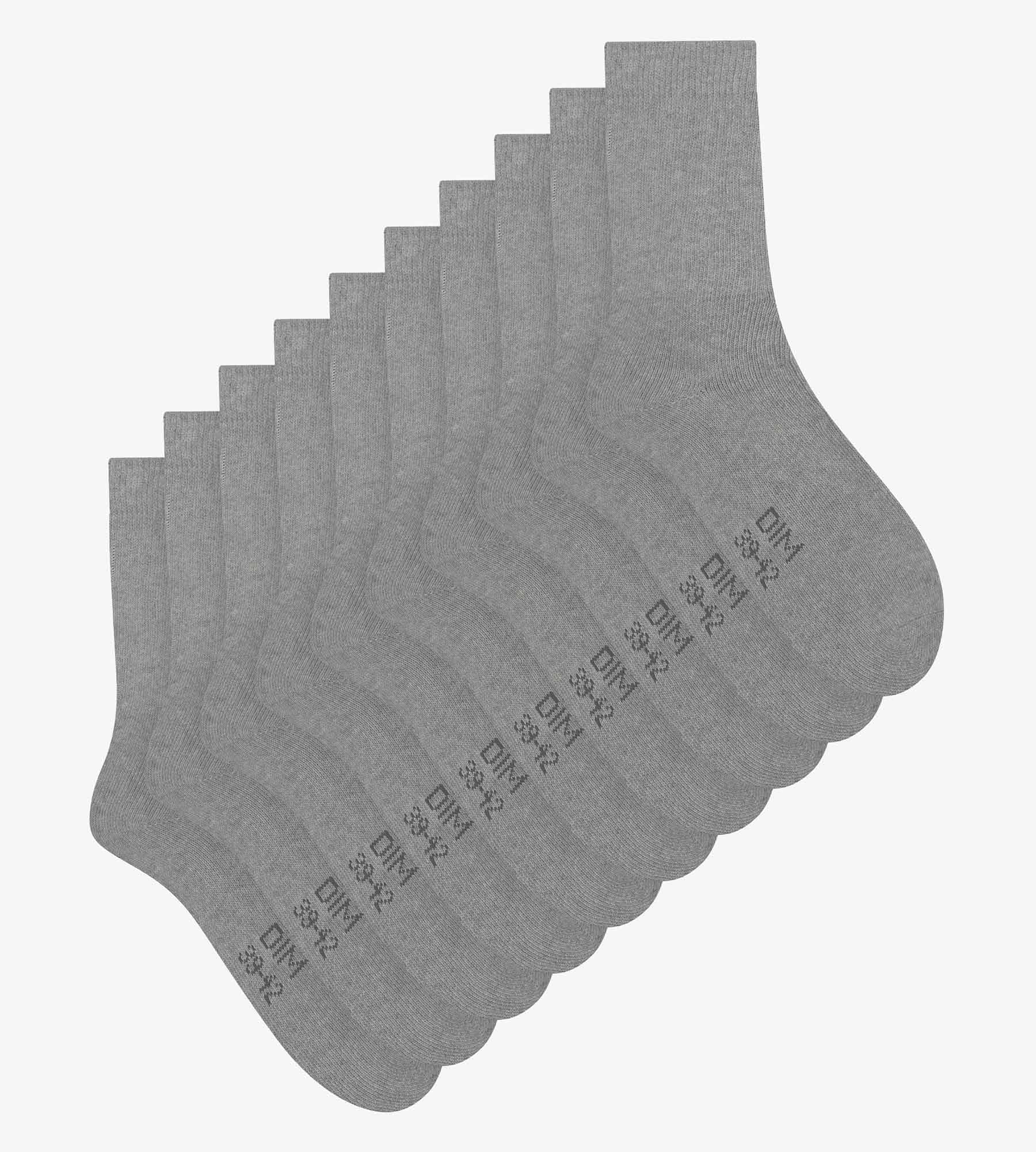 DIM Packung mit 5 Paar Herrensocken Heather Grey EcoDim Sport