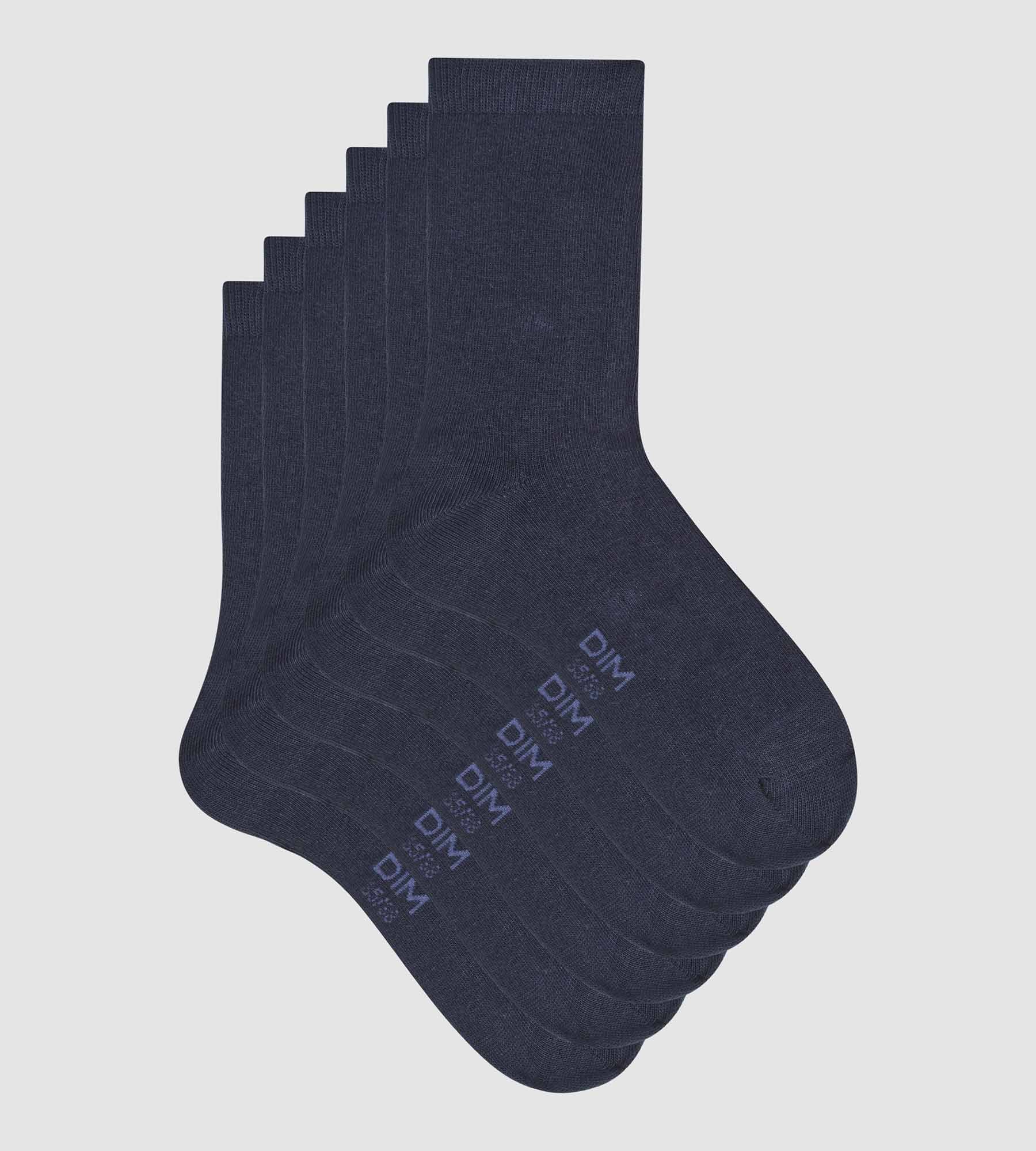 DIM 3er-Pack Damensocken aus Baumwolle marineblau - Basic Cotton