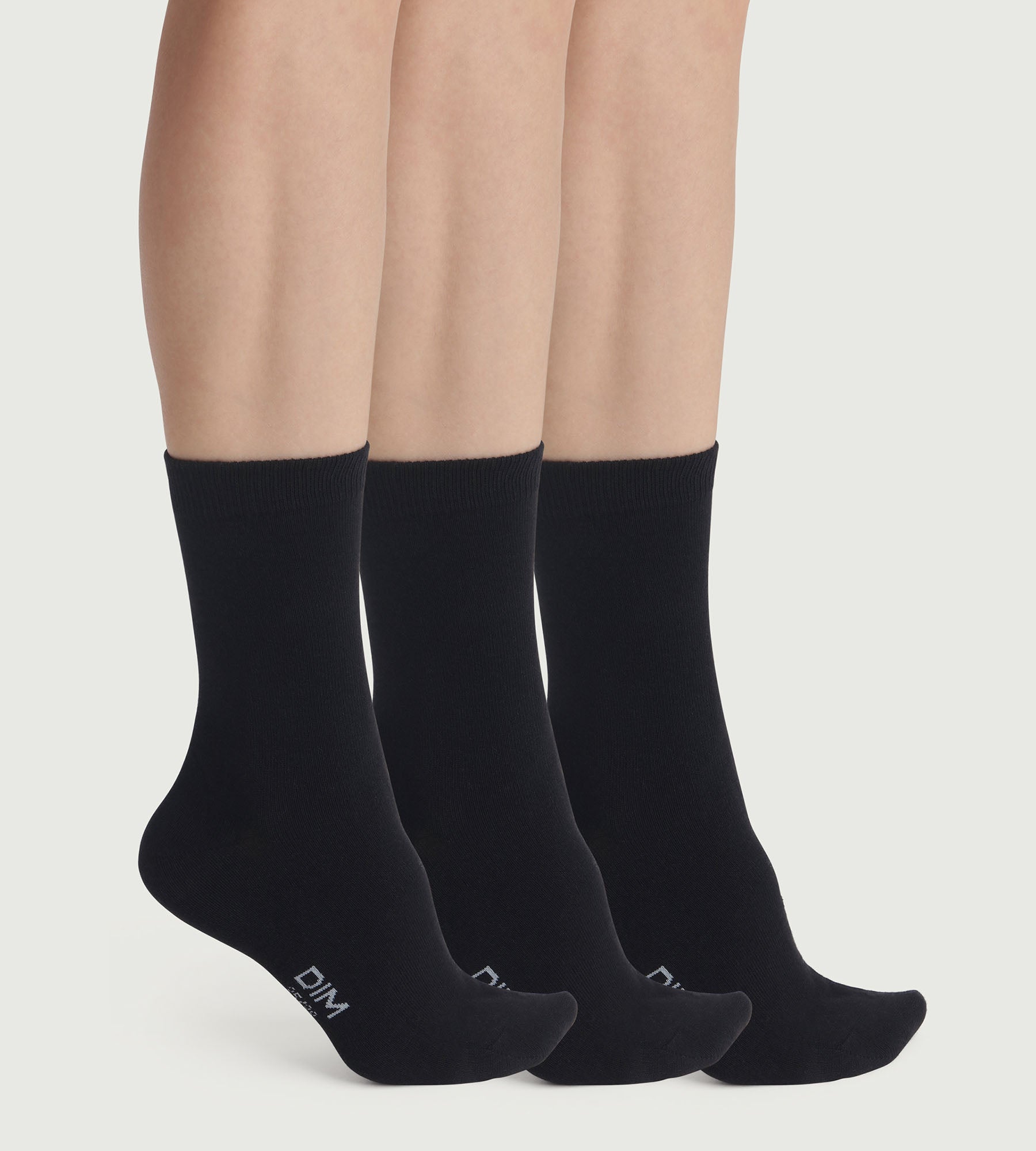 DIM 3 Paar Socken für Frauen Schwarz Baumwolle Nice Price