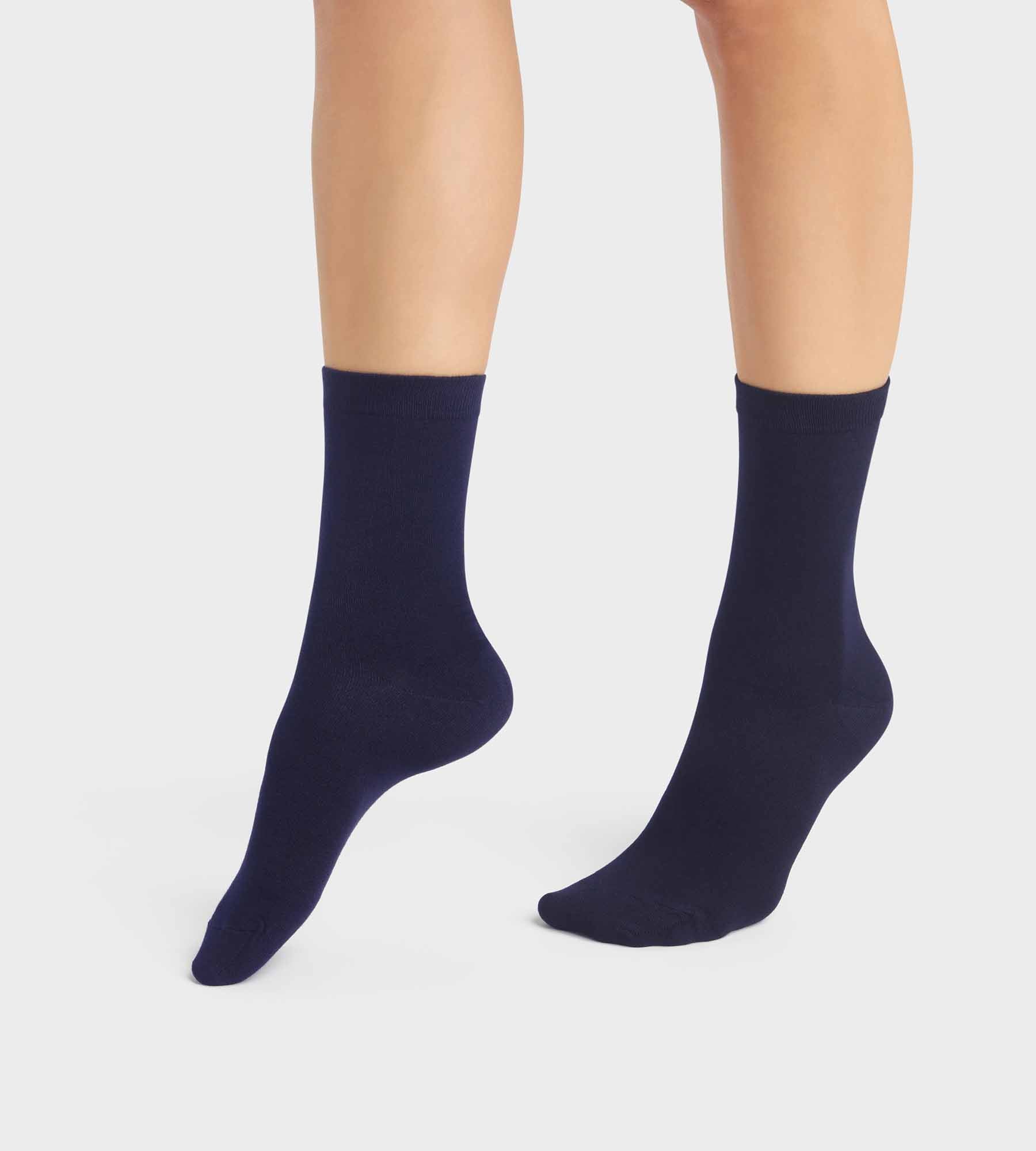 DIM 2er-Pack marineblaue Damensocken aus Viskose – DIM Bambus