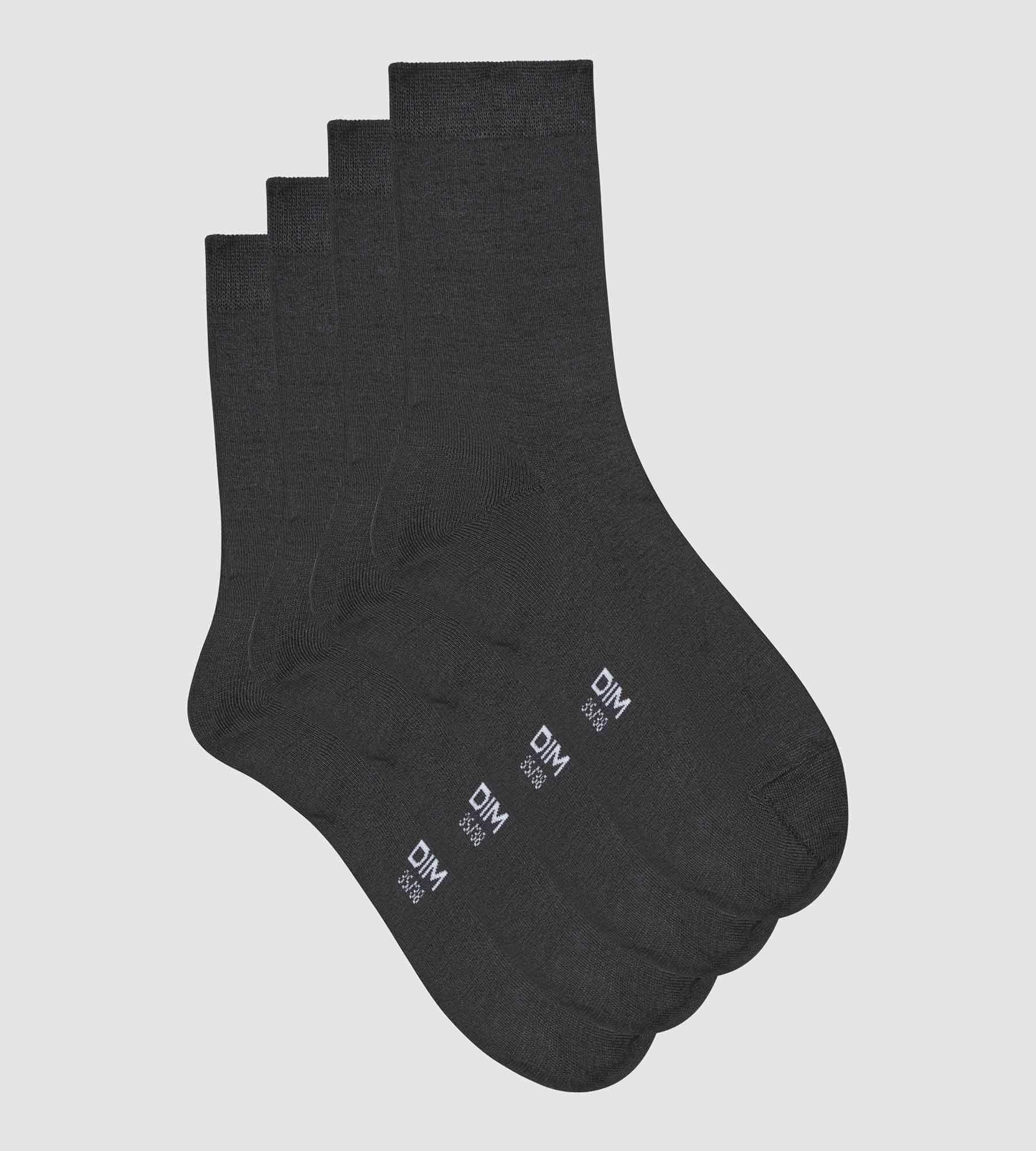 DIM 2er-Pack anthrazitfarbene Damensocken aus Viskose – DIM Bambus