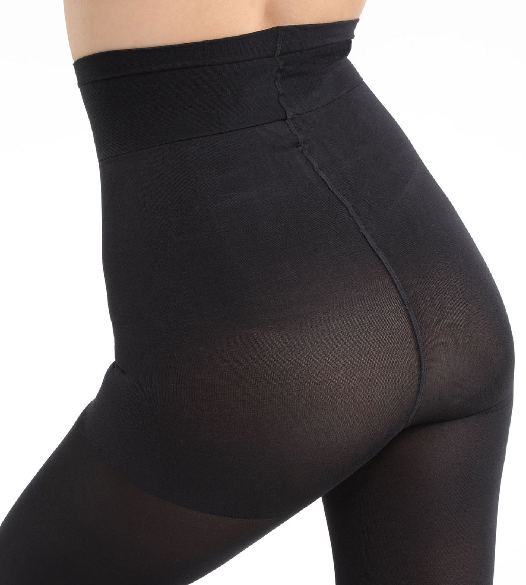 DIM Schwarze blickdichte Strumpfhose mit Bauch-weg-Effekt 67D - Diam’s Ventre Plat