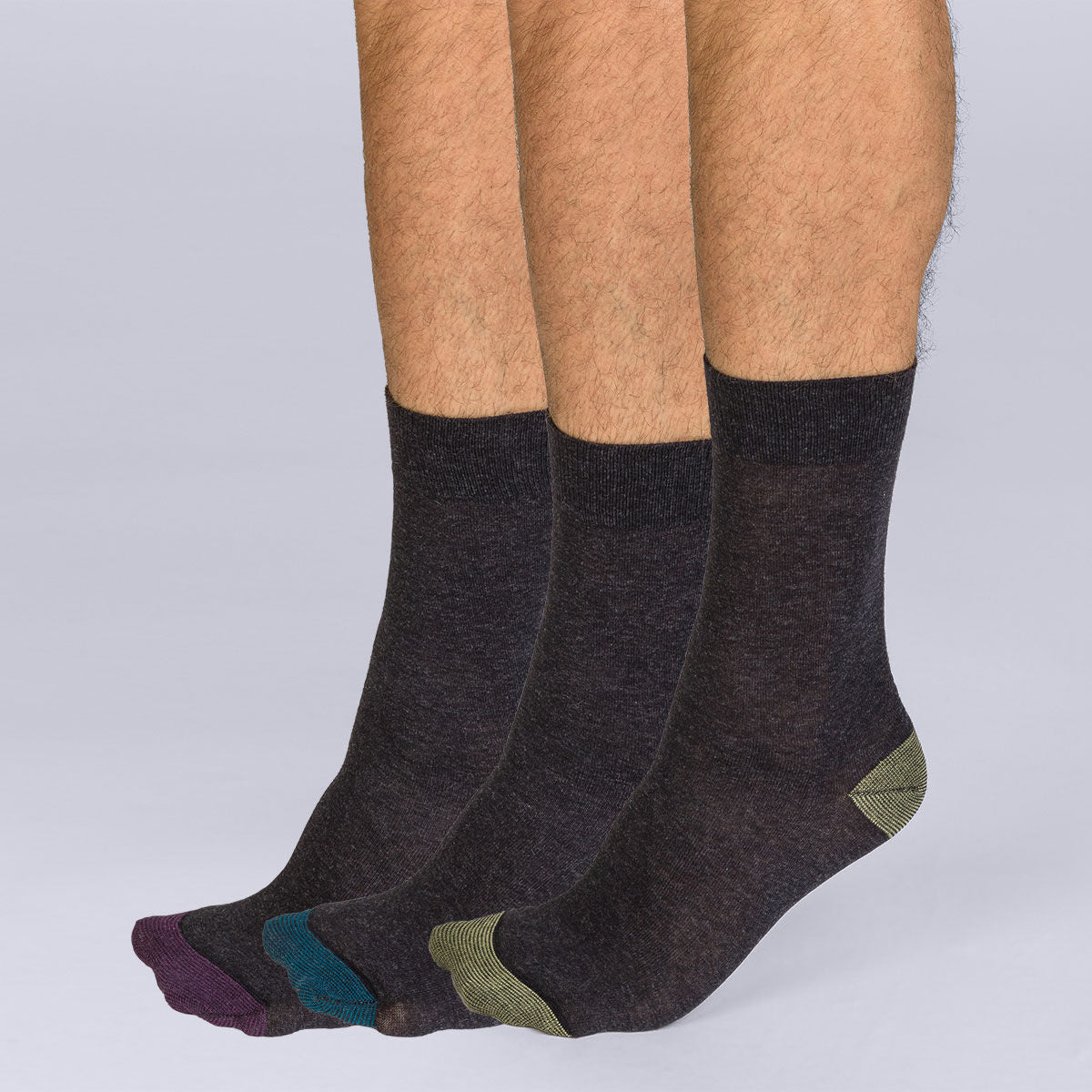 DIM 3er-Pack Mix and Match Herrensocken in Anthrazit - Cotton Style