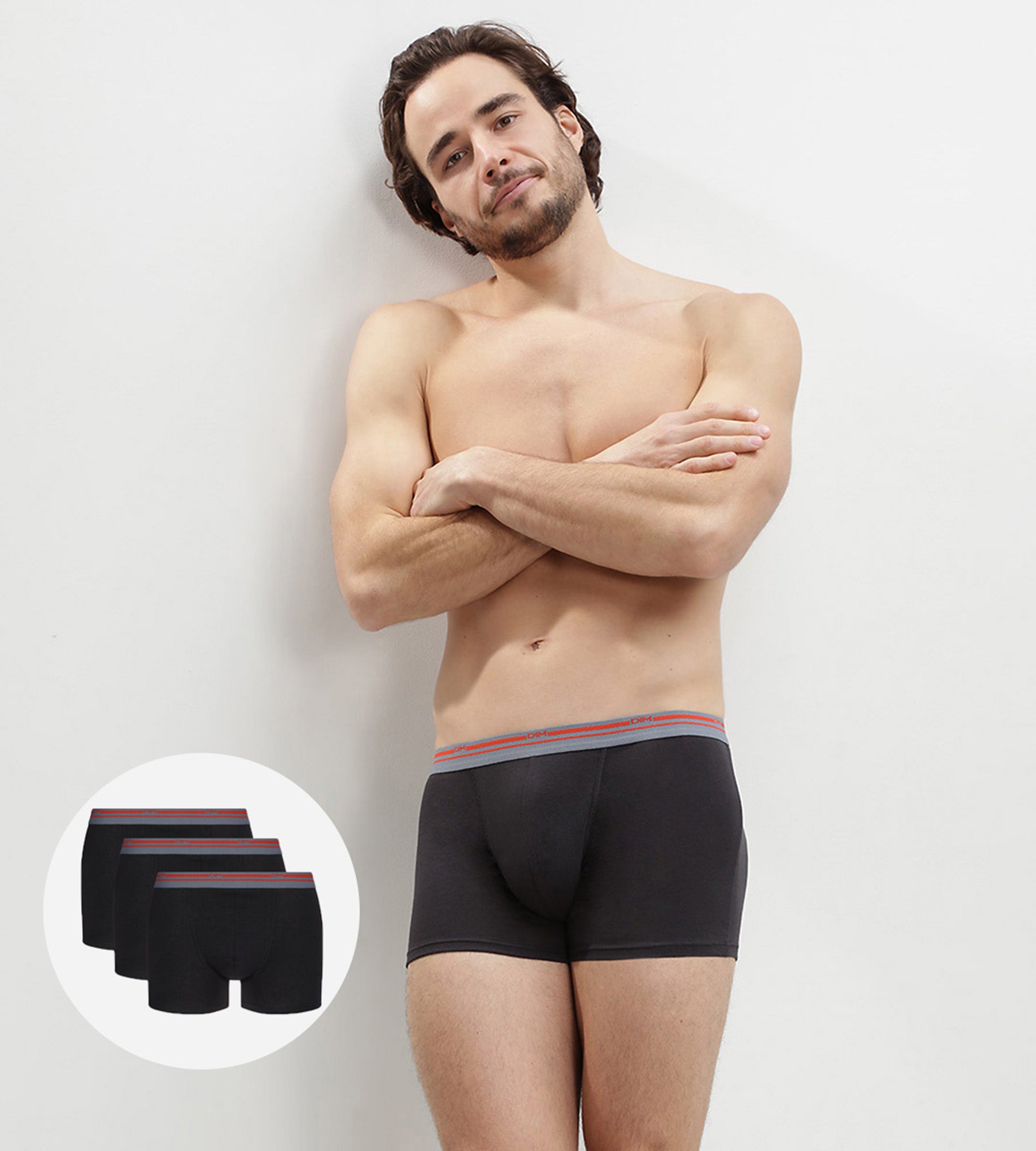 DIM 3er-Pack schwarze Boxershorts aus Stretch-Baumwolle - Classic Colors