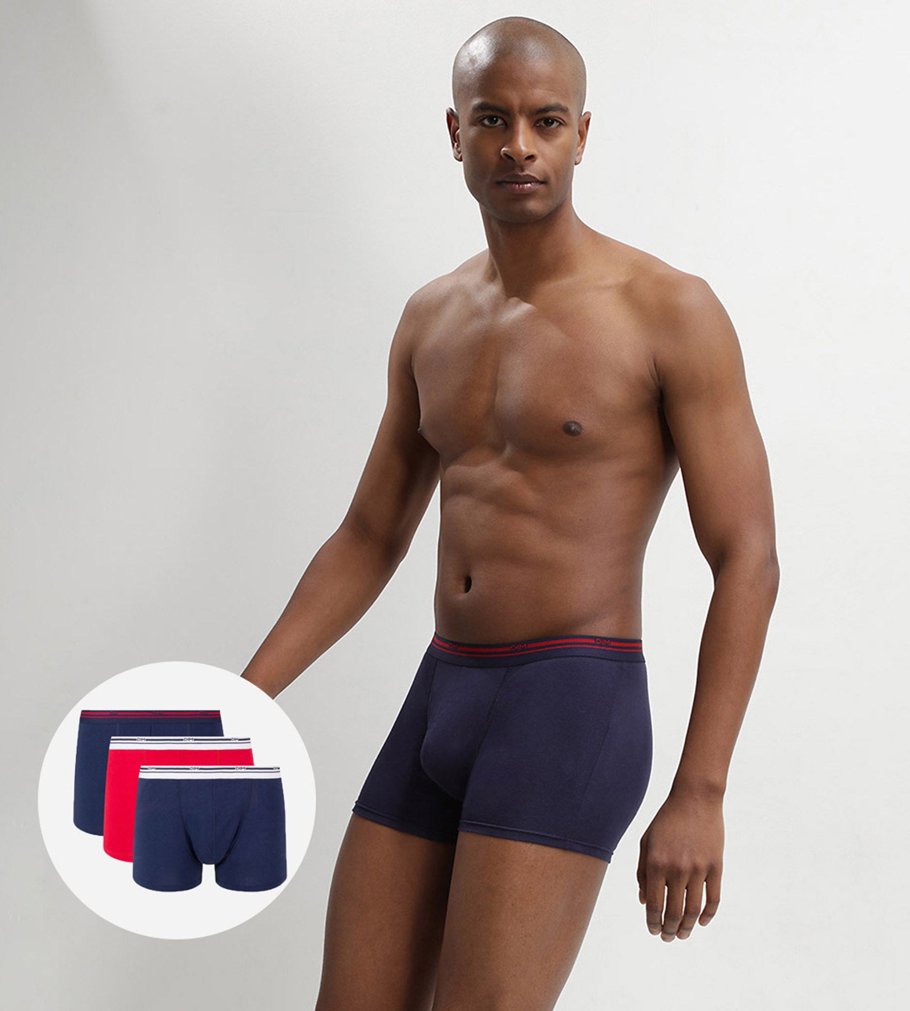 DIM 3er-Pack lavarote/dunkelblaue Boxershorts aus Stretch-Baumwolle - Classic Colors