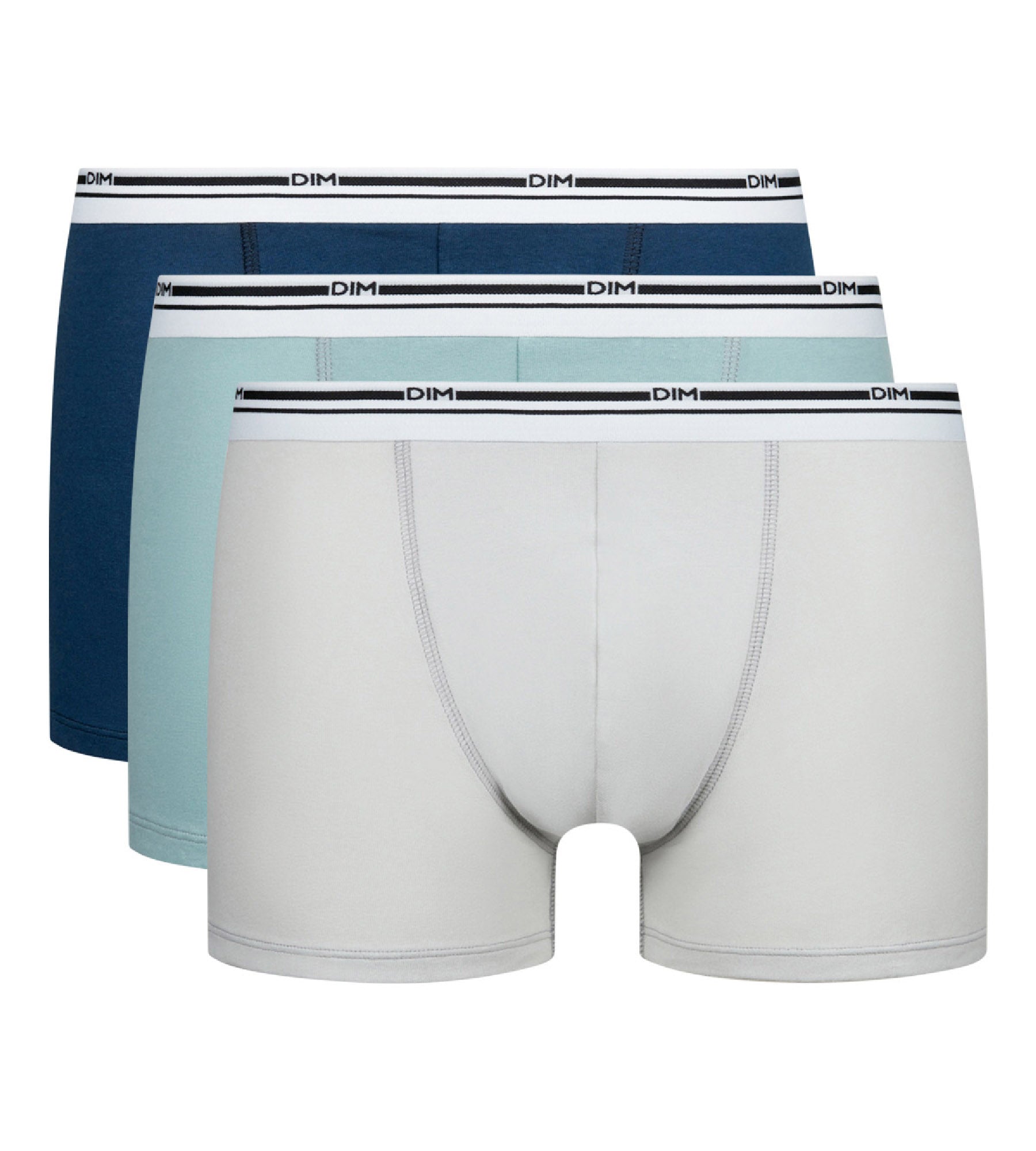 DIM 3er-Pack Boxershorts aus Stretch-Baumwolle blau/grau/hellblau - Classic Colors