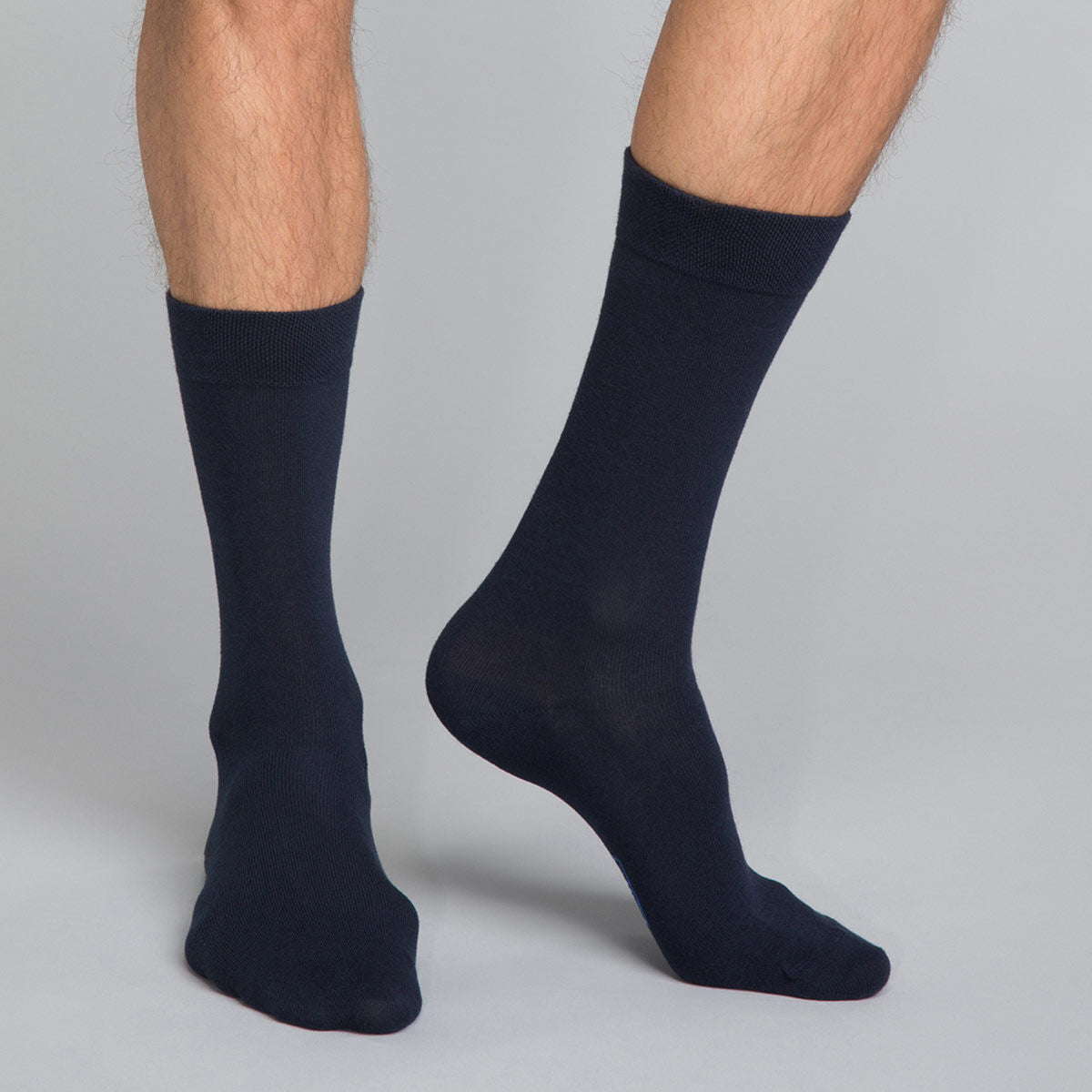 DIM 3er-Pack marineblaue Herrensocken aus Baumwolle - Basic Cotton