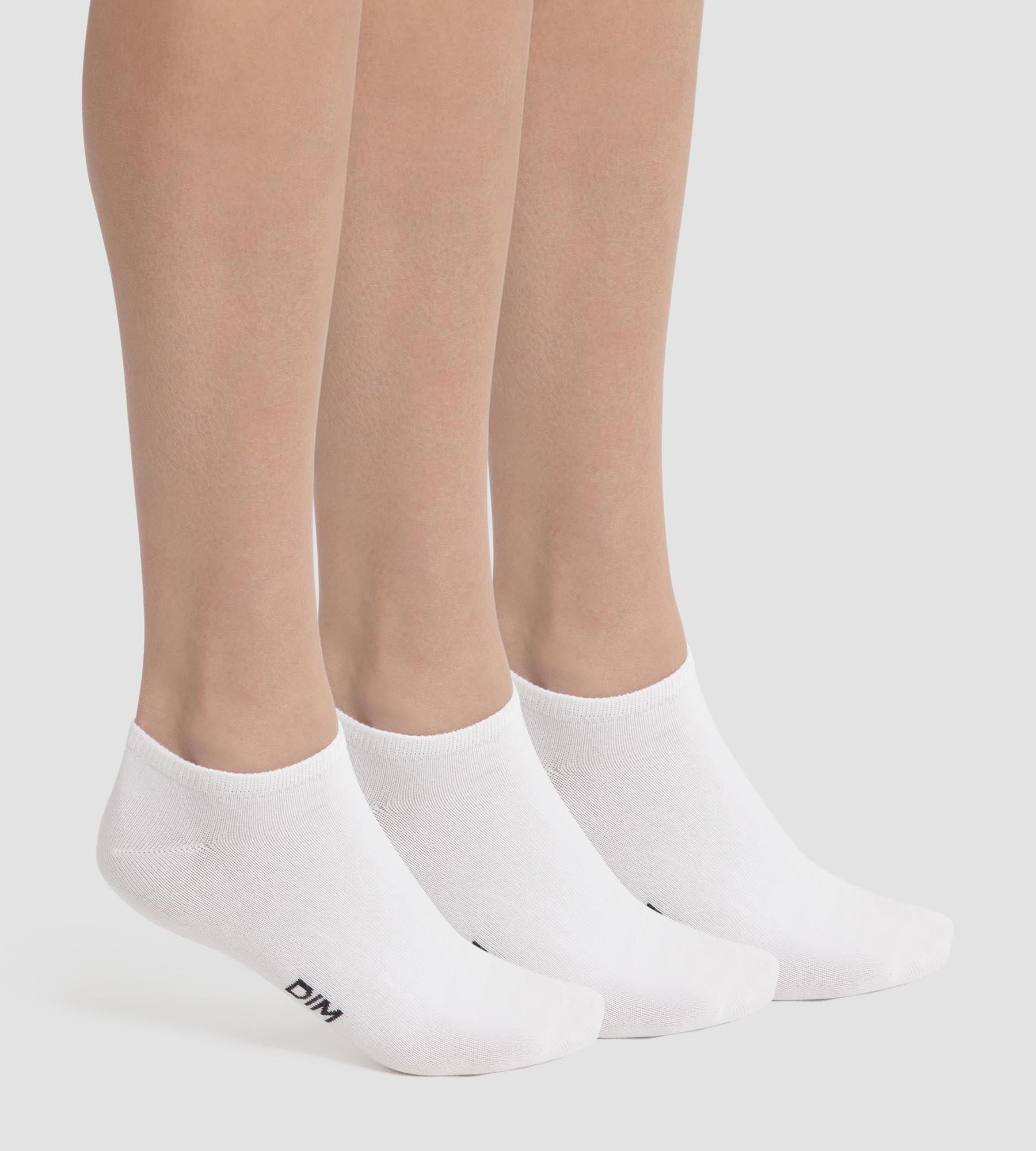 DIM Packung mit 3 Paar kurzen Damensocken White Dim Cotton