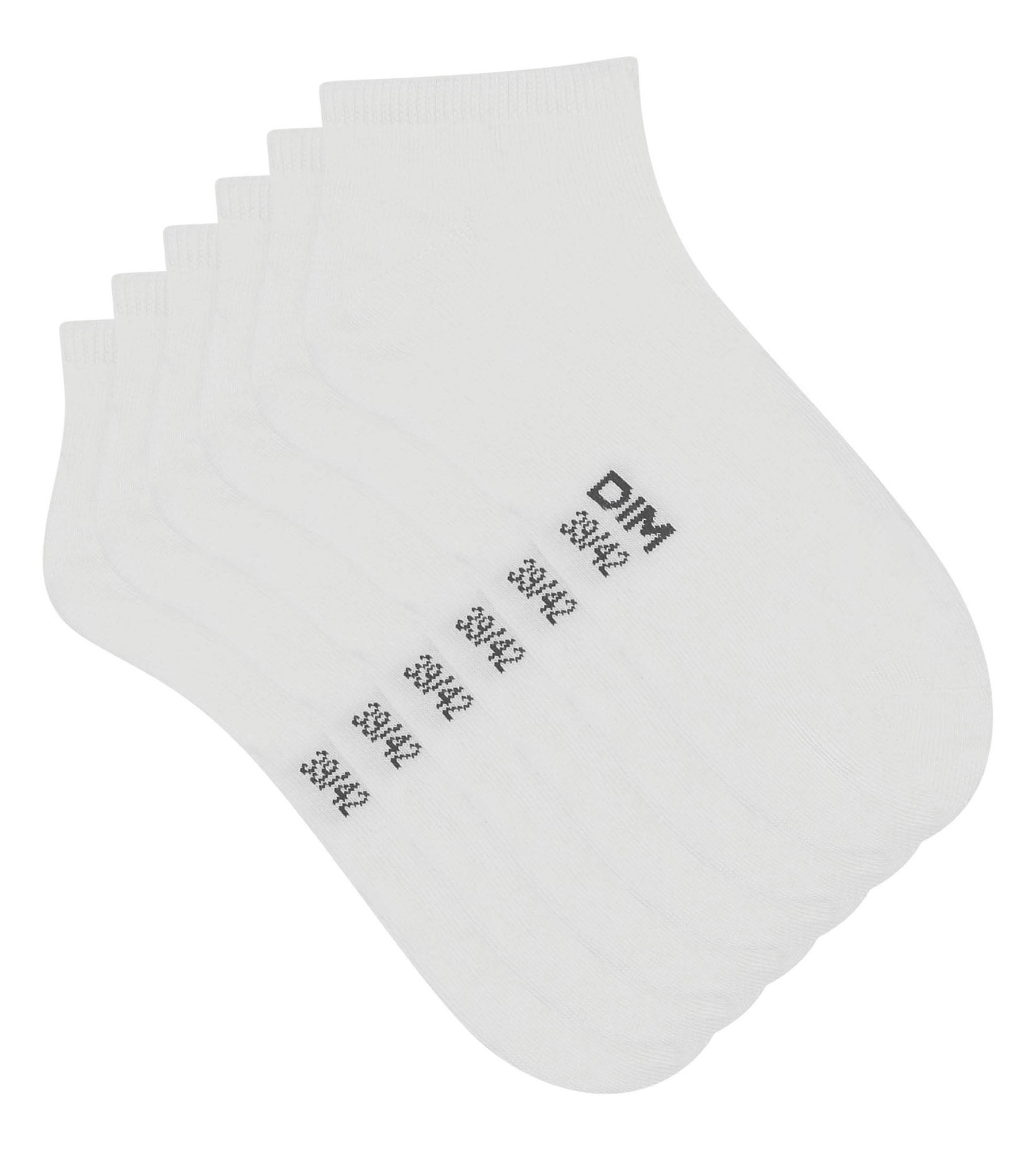 DIM Packung mit 3 Paar kurzen Damensocken White Dim Cotton