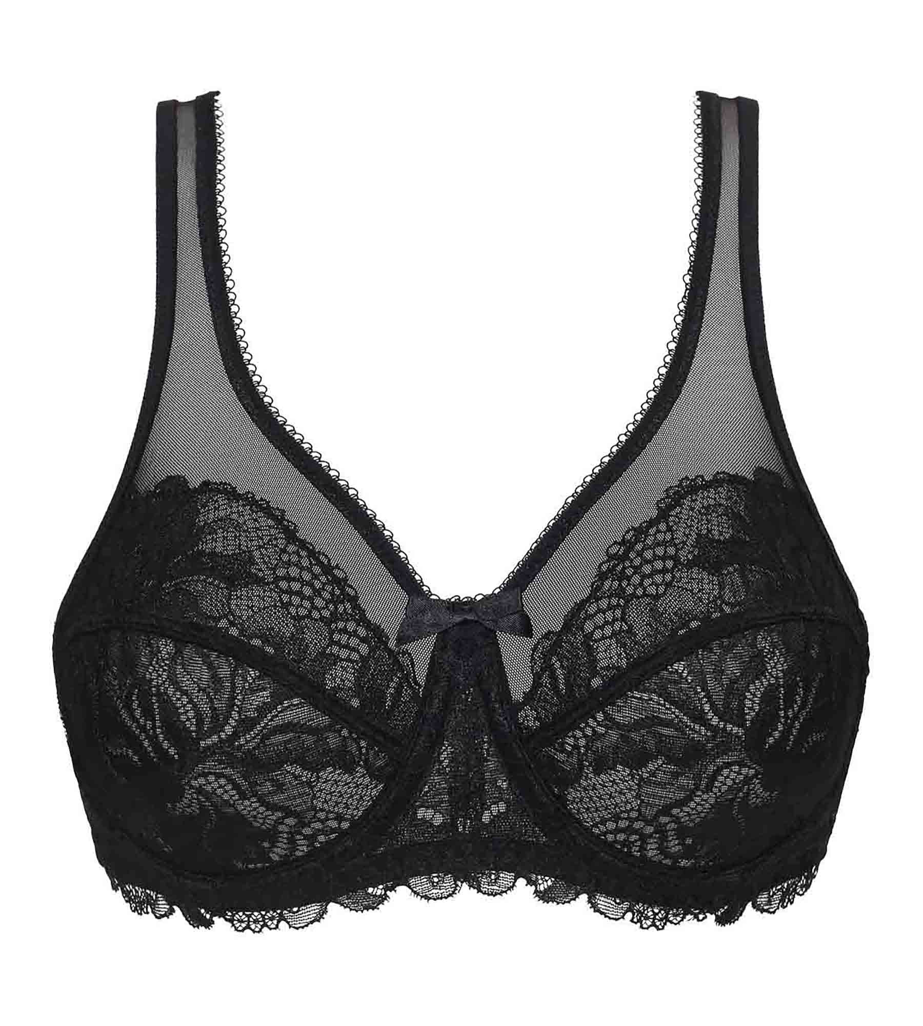 DIM Schwarzer wattierter BH aus Spitze - Generous Essentiel