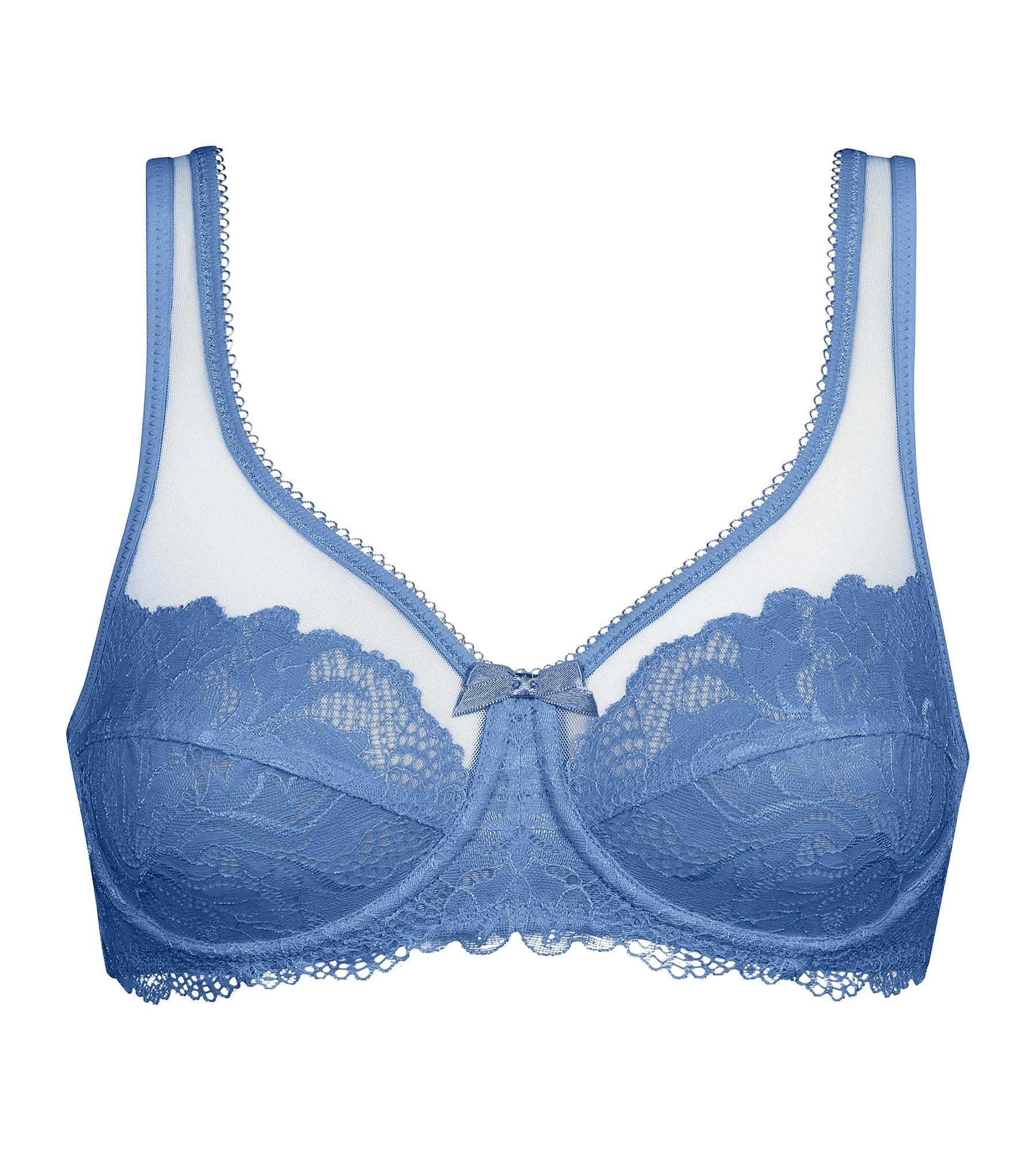 DIM Rosa Triangel-BH aus floraler Spitze ohne Bügel – Dim Daily